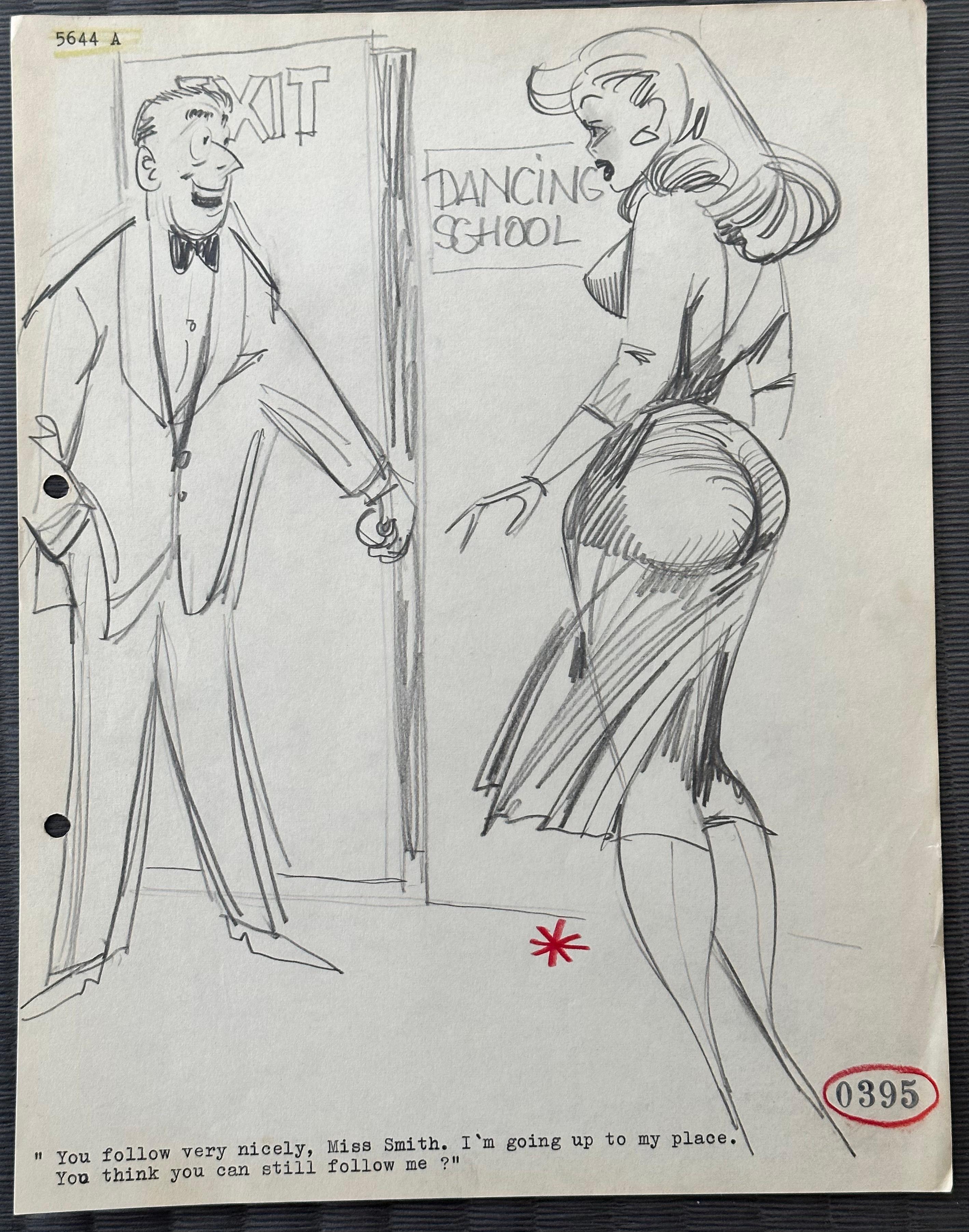 Unknown Figurative Art - Humorous Gentleman's Magazine cartoon Dancing School