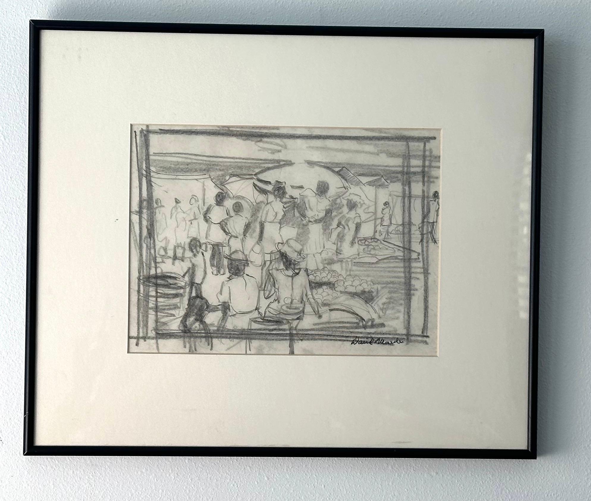 Outdoor Market WPA sketch