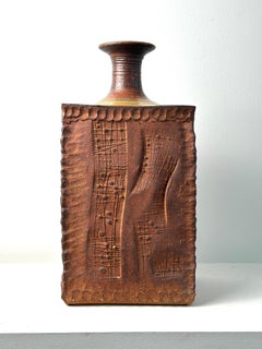 Brutalist Ceramic Abstract Expressionist Lamp Base or Vase Form