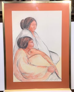 Native Mexican Women (Cuban Miami artist pastel)