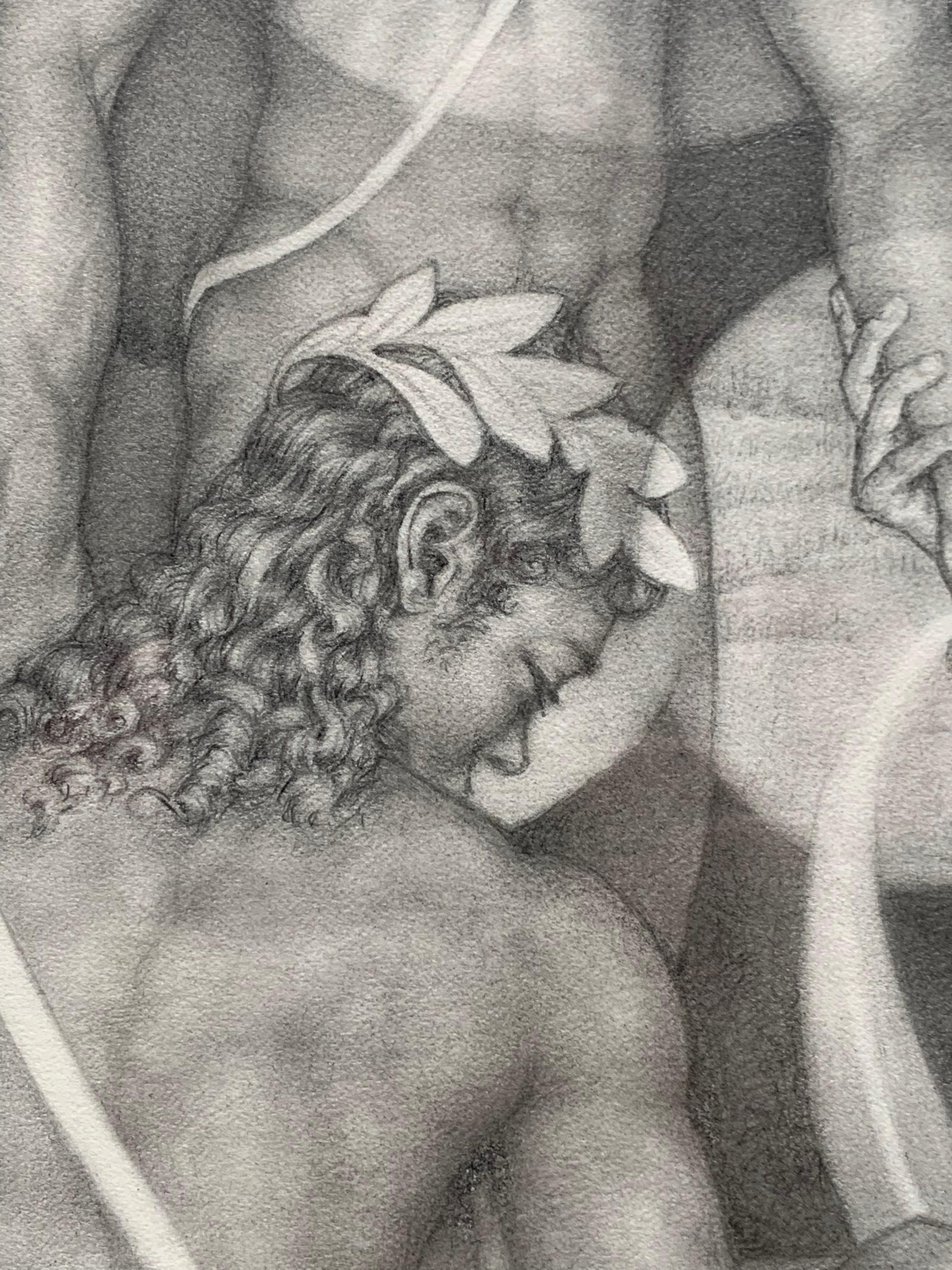 Spartanische Krieger (männische nackte Fantasie) (Grau), Figurative Art, von Robert Frederick Vorreyer
