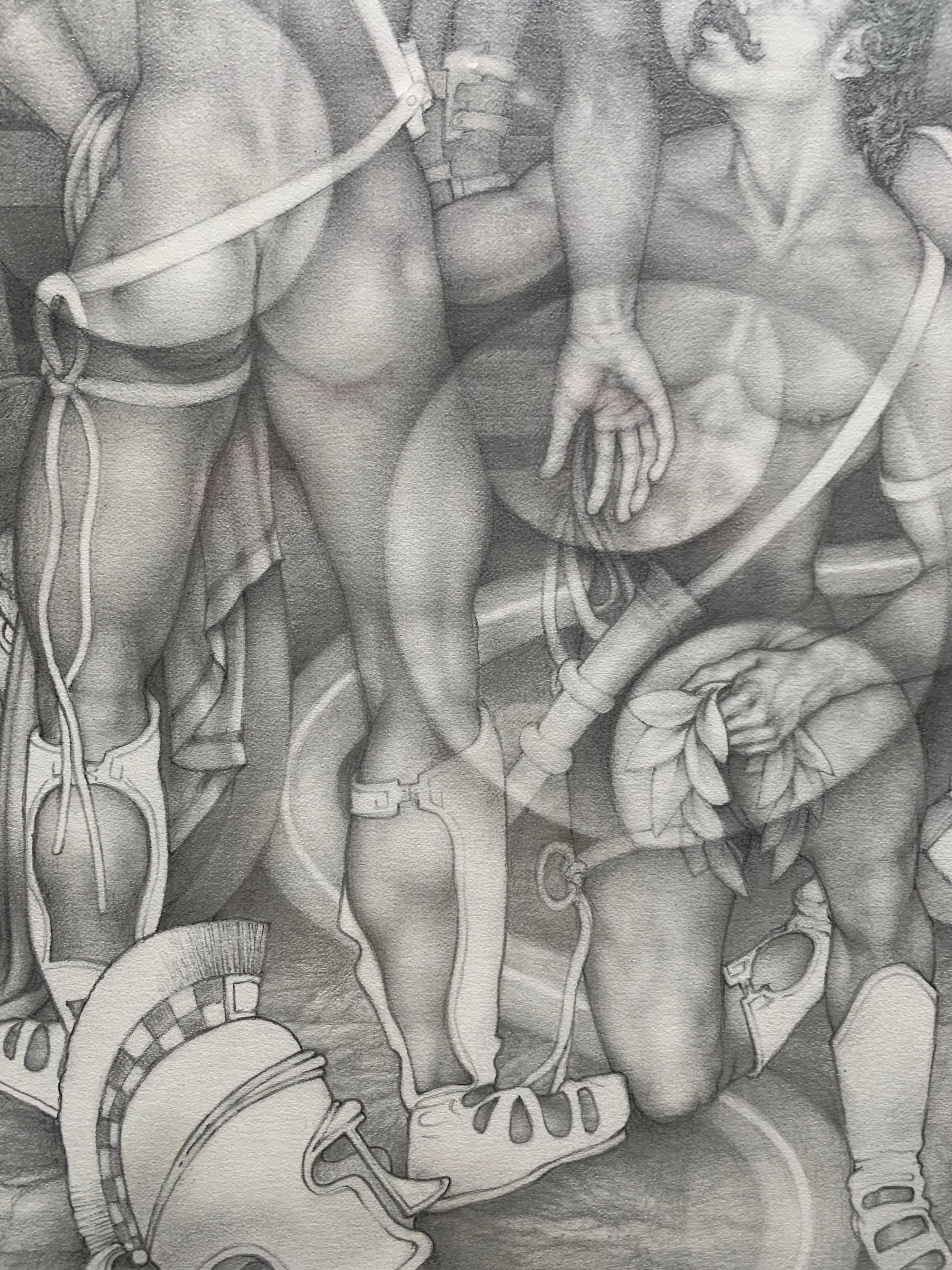 Guerriers spartiates (fantaisie masculine nue) - Réalisme Art par Robert Frederick Vorreyer