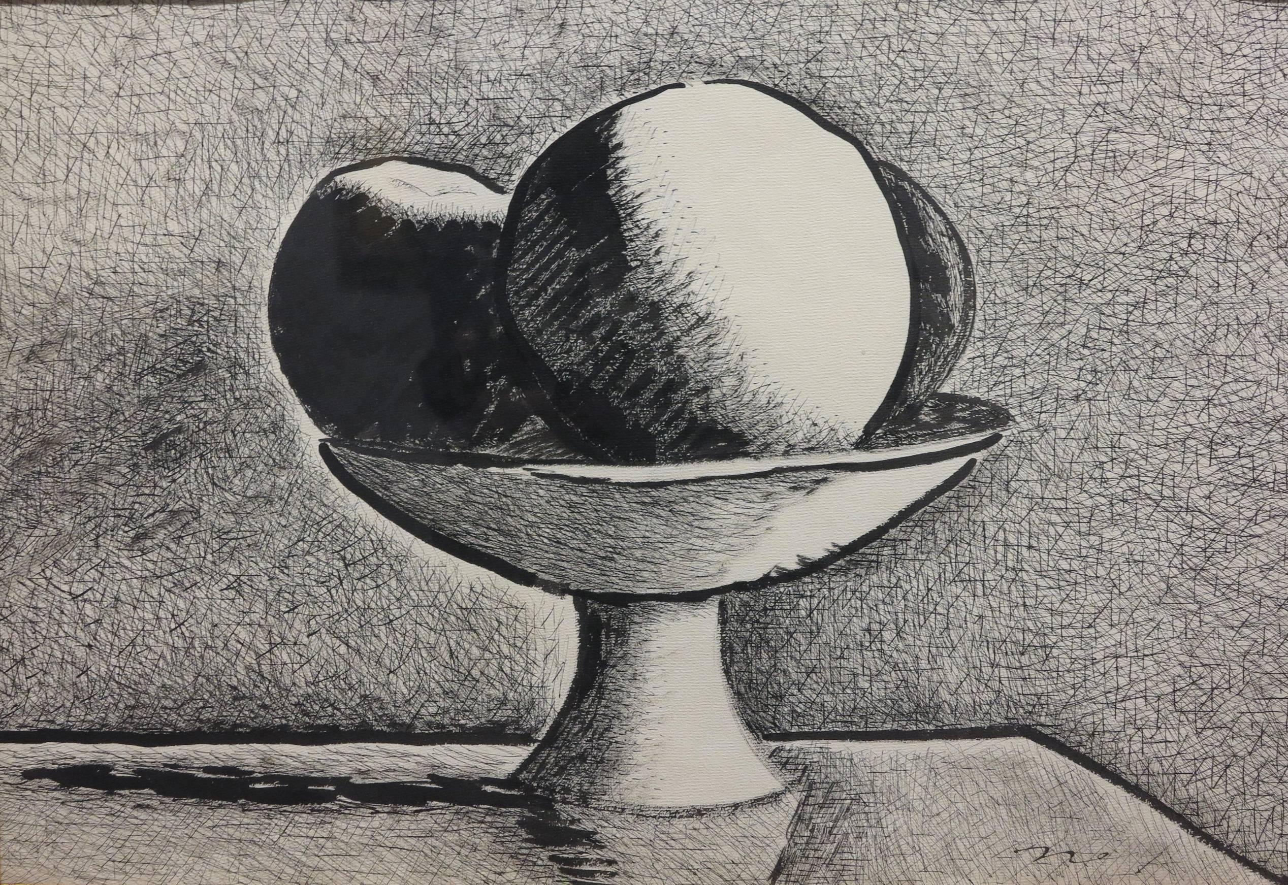 Lloyd Raymond Ney Still-Life - Still Life (New Hope Mid-century Modernist drawing)