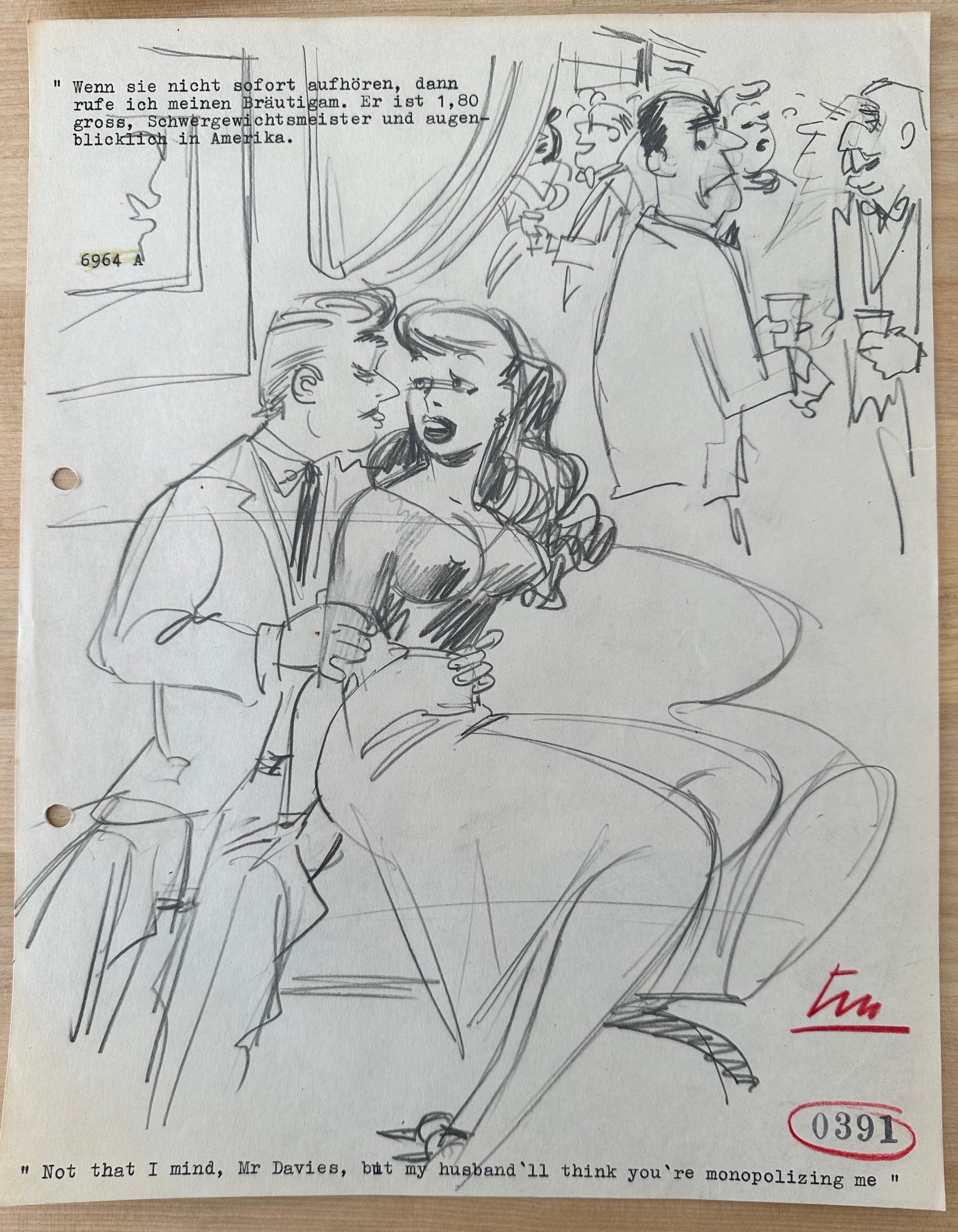 Unknown Figurative Art – Humorvoller Cartoon aus dem Gentleman's Magazine