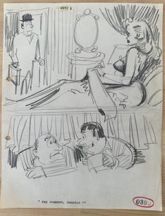Retro Humorous Gentleman's Magazine cartoon 