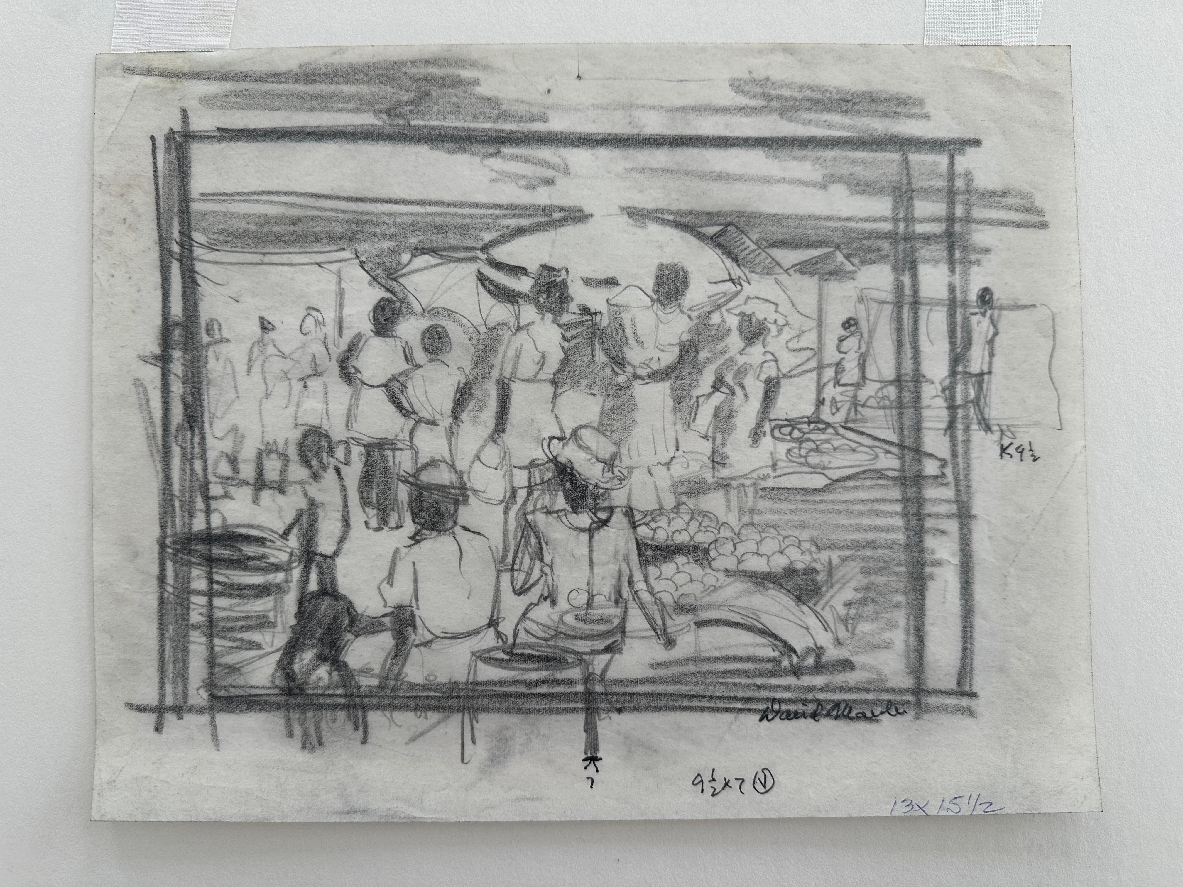 Squisse du marché extérieur WPA - Art de David Margolis