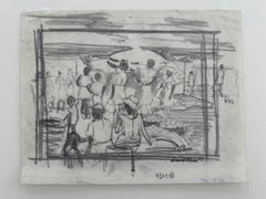 Schizzo del mercato all'aperto WPA