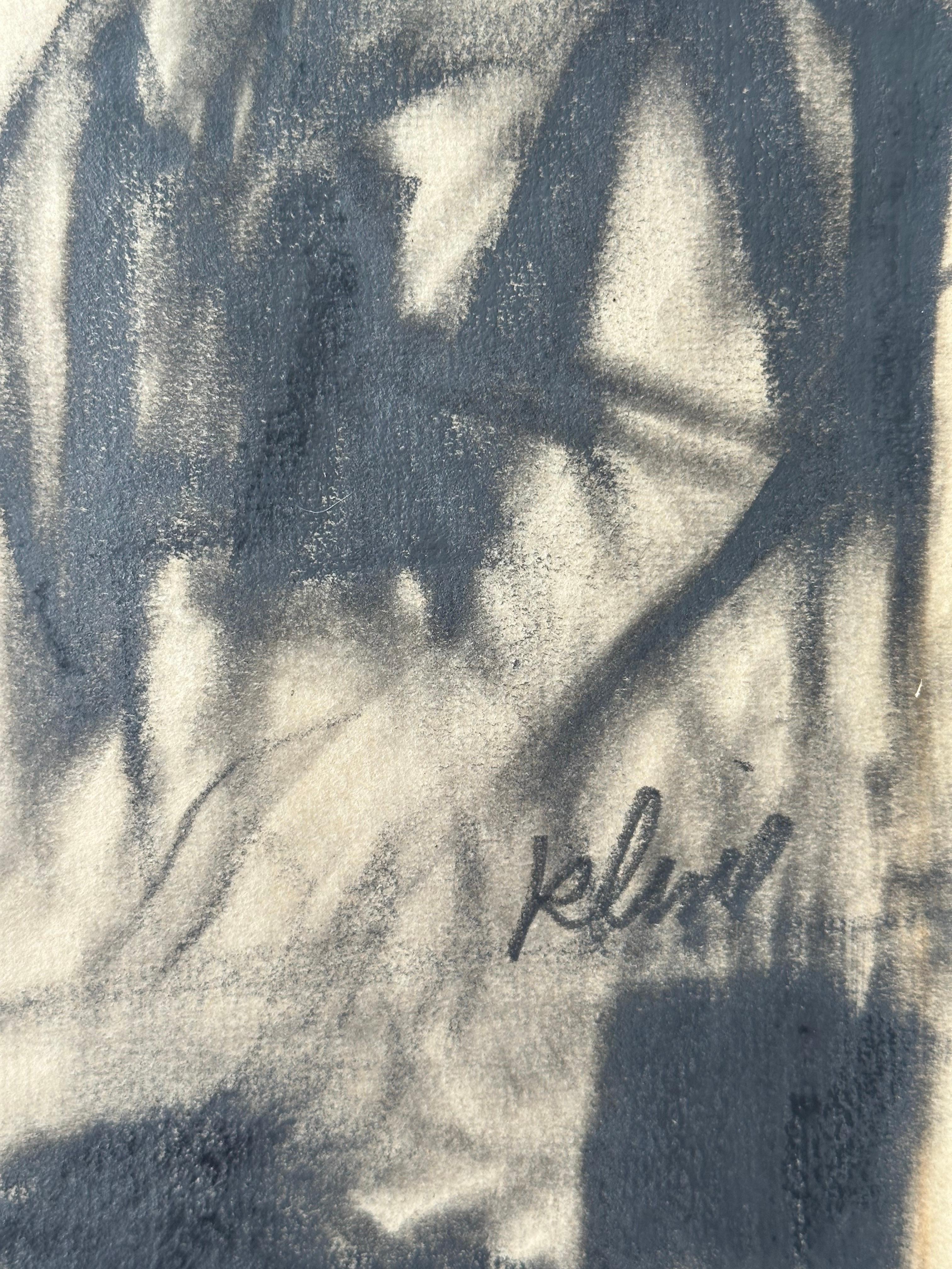 Modernistisches Gemälde ohne Titel (Abstrakte expressionistische figurative Malerei) (Beige), Abstract Drawing, von Kline