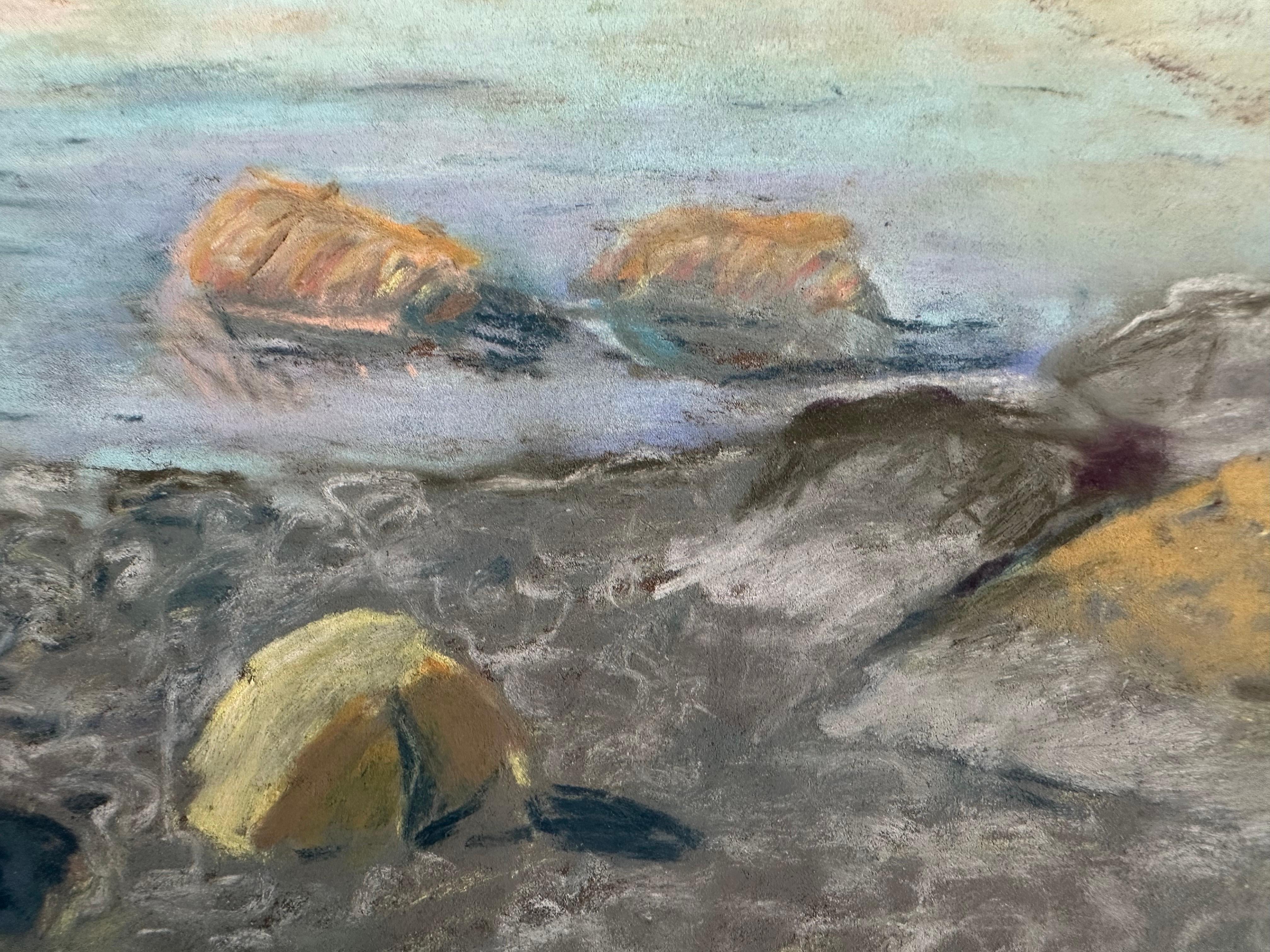Paisaje lacustre - Landscape Art Gris de Gertrude A. Larter
