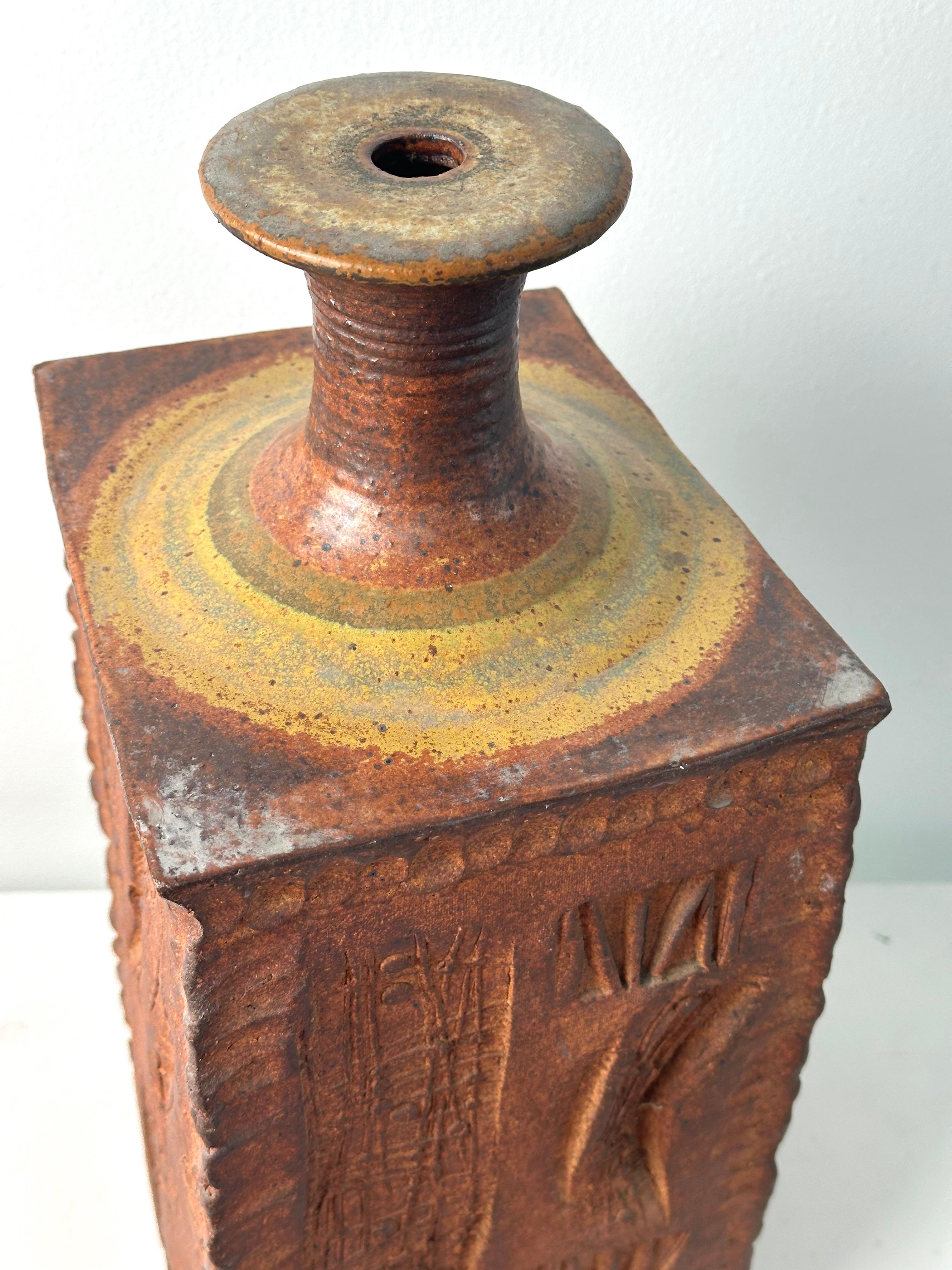 Brutalist Ceramic Abstract Expressionist Lamp Base or Vase Form For Sale 6