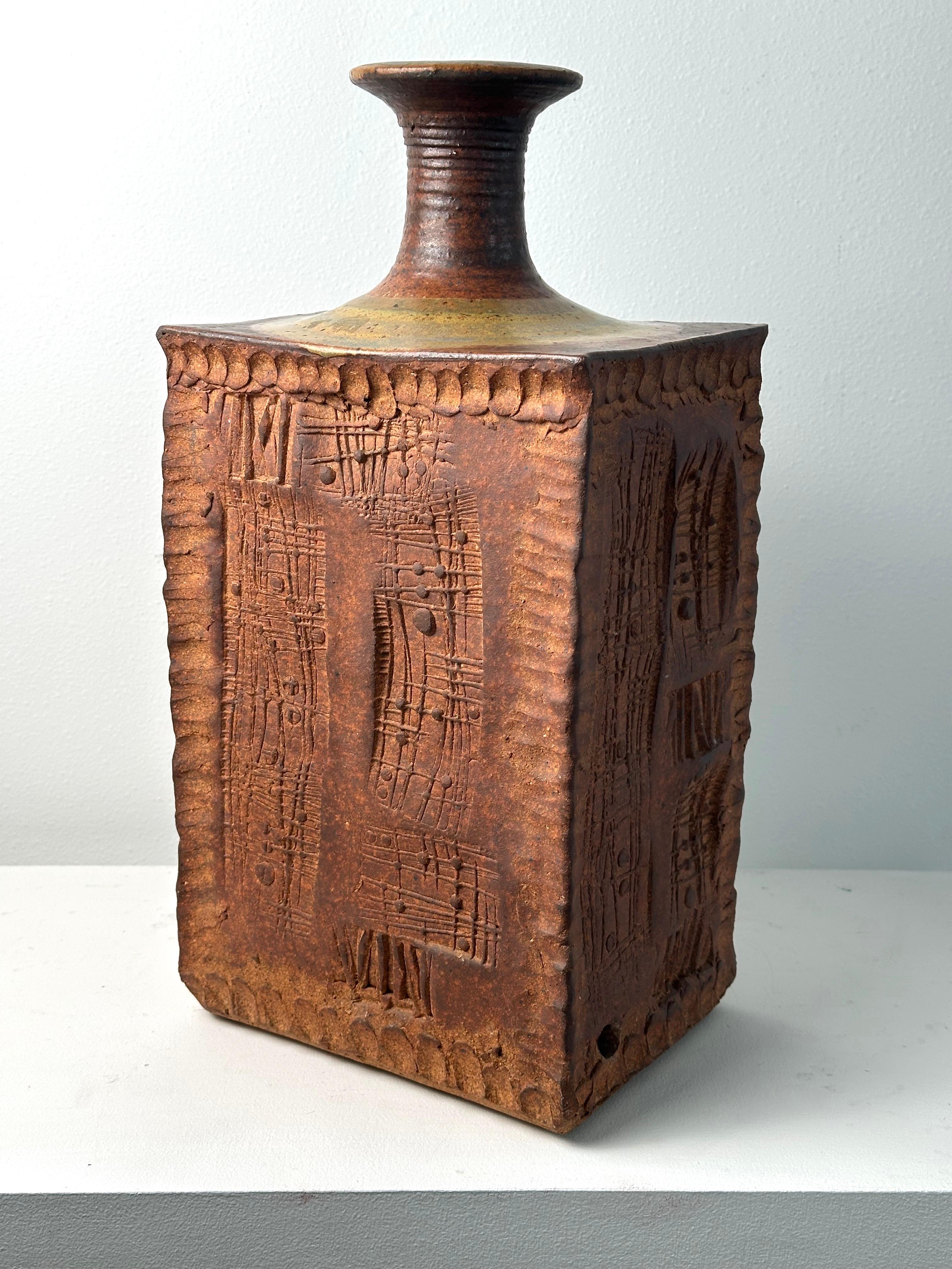 Brutalist Ceramic Abstract Expressionist Lamp Base or Vase Form For Sale 3