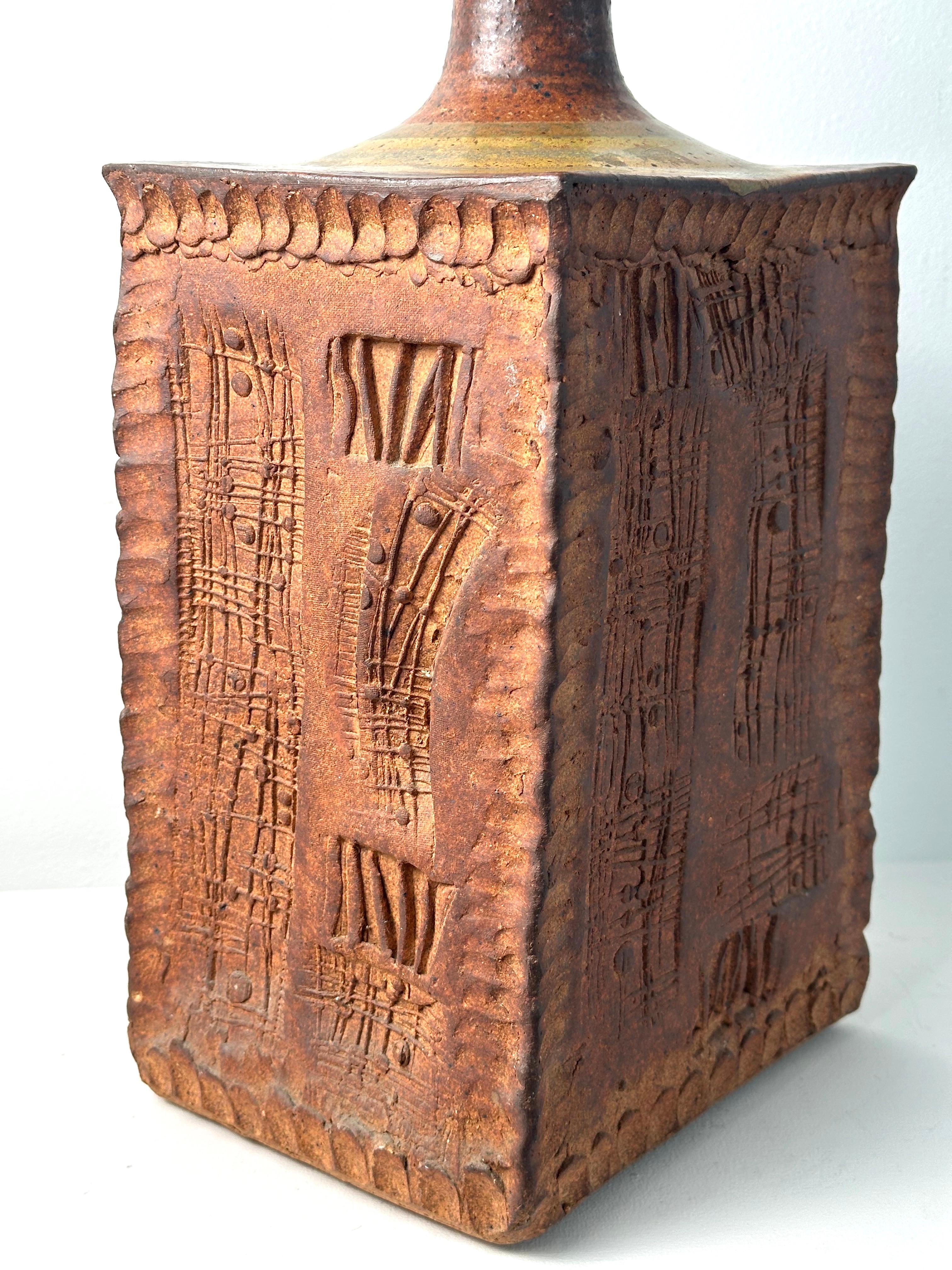 Brutalist Ceramic Abstract Expressionist Lamp Base or Vase Form For Sale 5