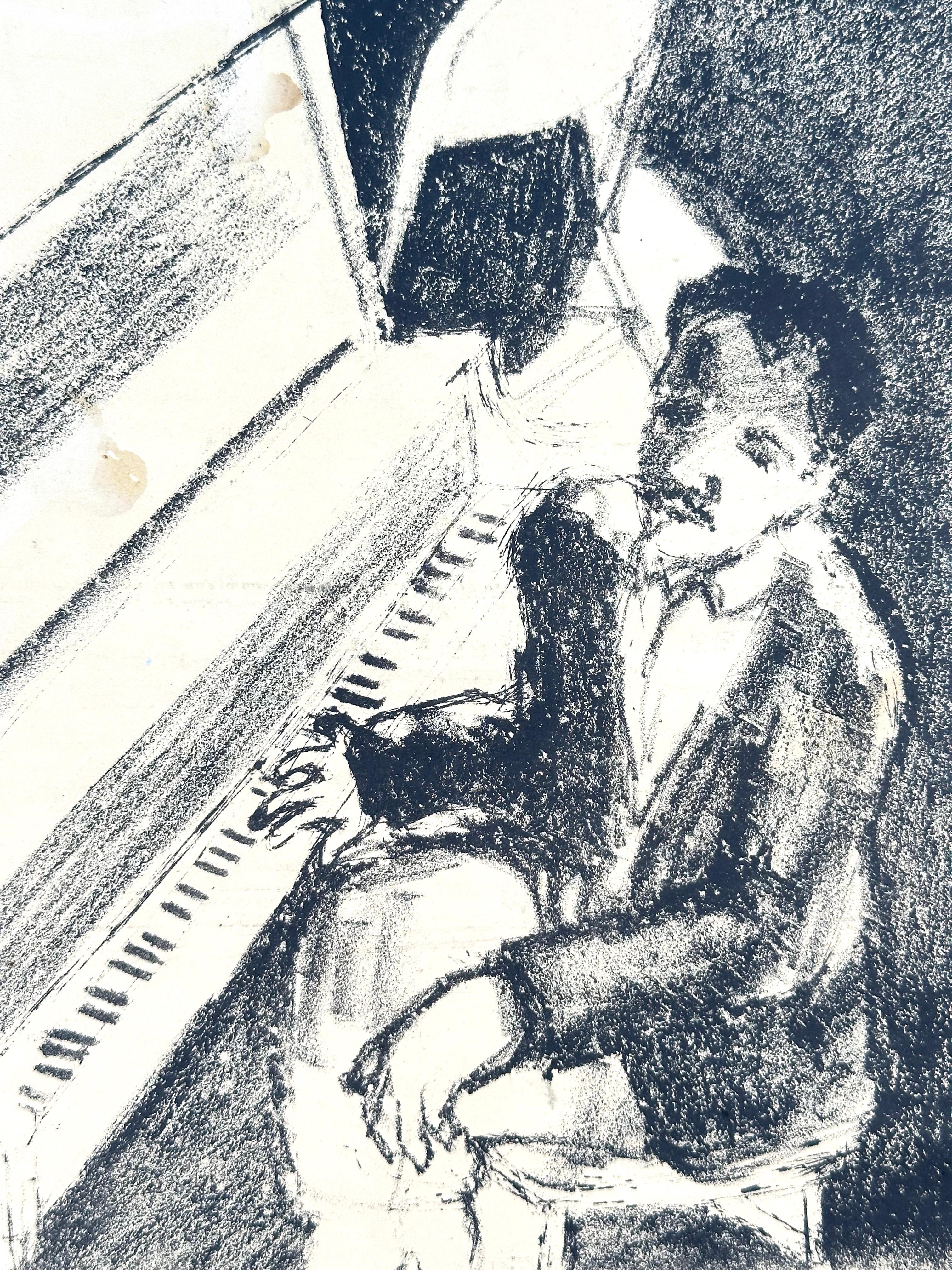 Músicos de Jazz (artista negro de Filadelfia de los años 50) - Art Abstracto de Roland Ayers
