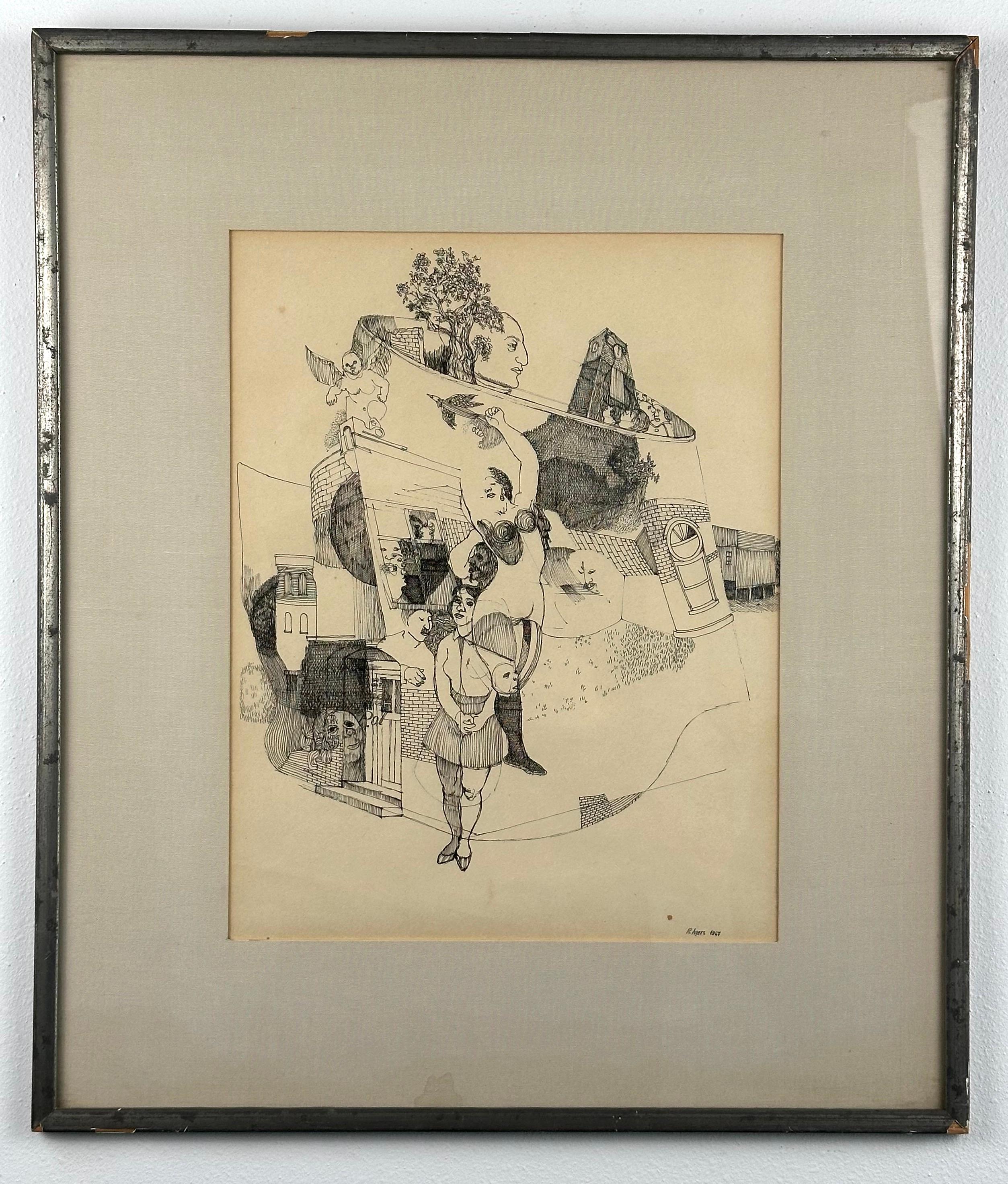 Amsterdam (Artista negro surrealista de Filadelfia) - Figurative Art Negro de Roland Ayers