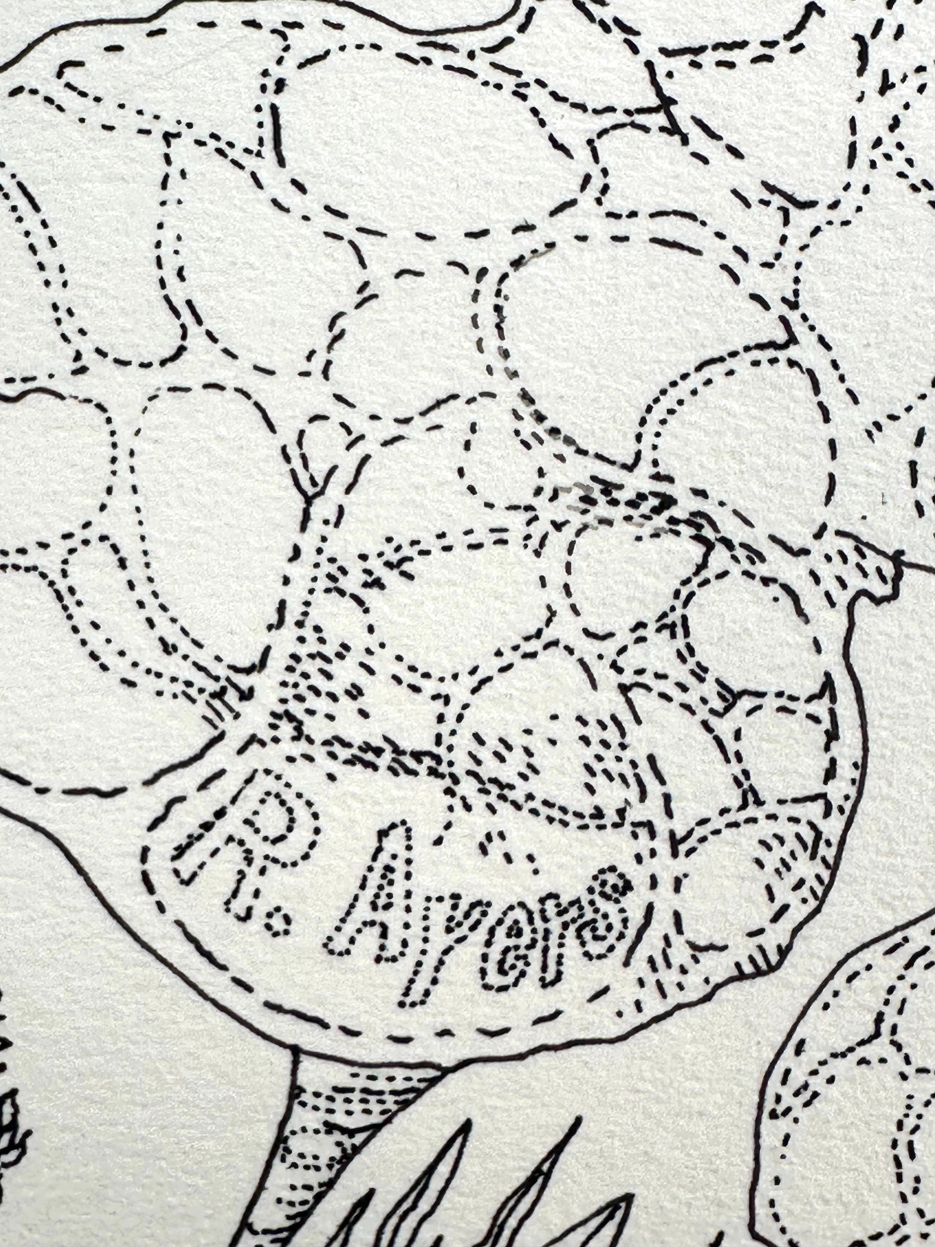 Roland Ayers (1932-2014). 

Los Pastos: Visión del Niño Vudú, ca. 1970

Tinta sobre papel, 17 × 22. Mide 22 × 28 pulgadas en paspartú.

Iniciales del artista abajo a la izquierda. Etiqueta original del artista pegada en el verso. 

Historia de la
