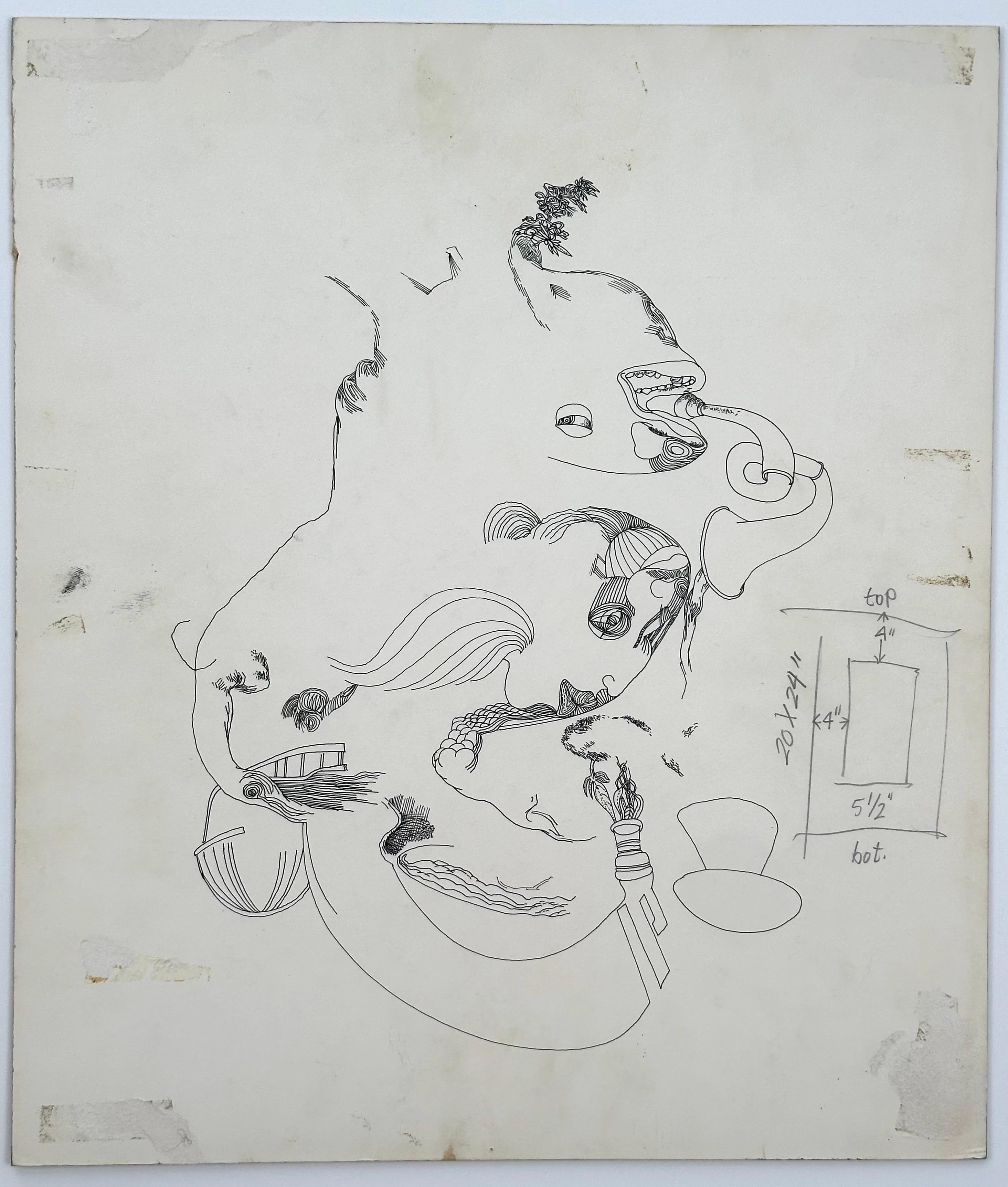 Unbetitelt (Miles Davis)  (Schwarzer surrealistischer Künstler aus Philadelphia) im Angebot 1