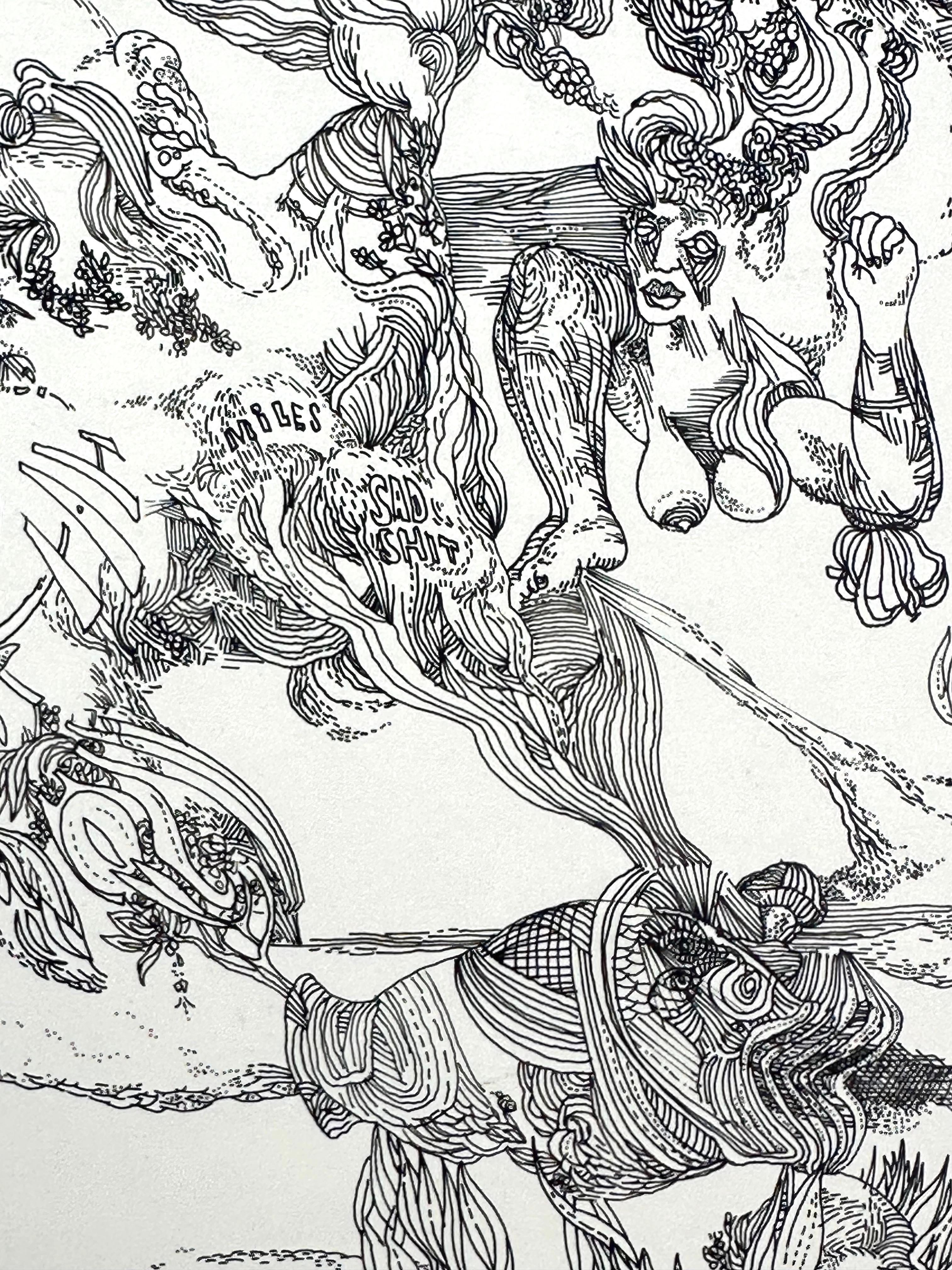 Unbetitelt (Miles Davis)  (Schwarzer surrealistischer Künstler aus Philadelphia) (Surrealismus), Art, von Roland Ayers