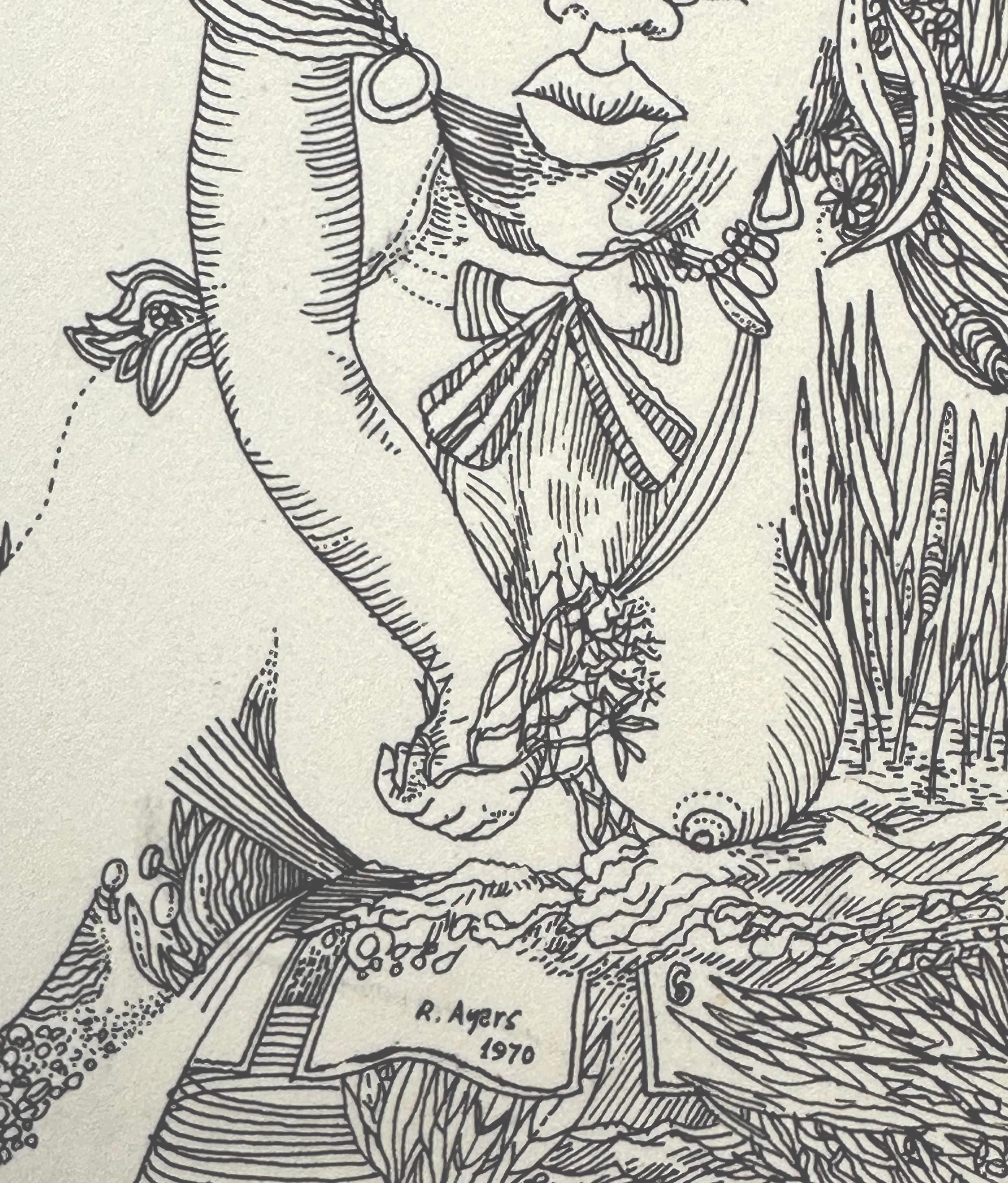 Pyramid Mysteries (artiste surréaliste noir de Philadelphie) - Art de Roland Ayers