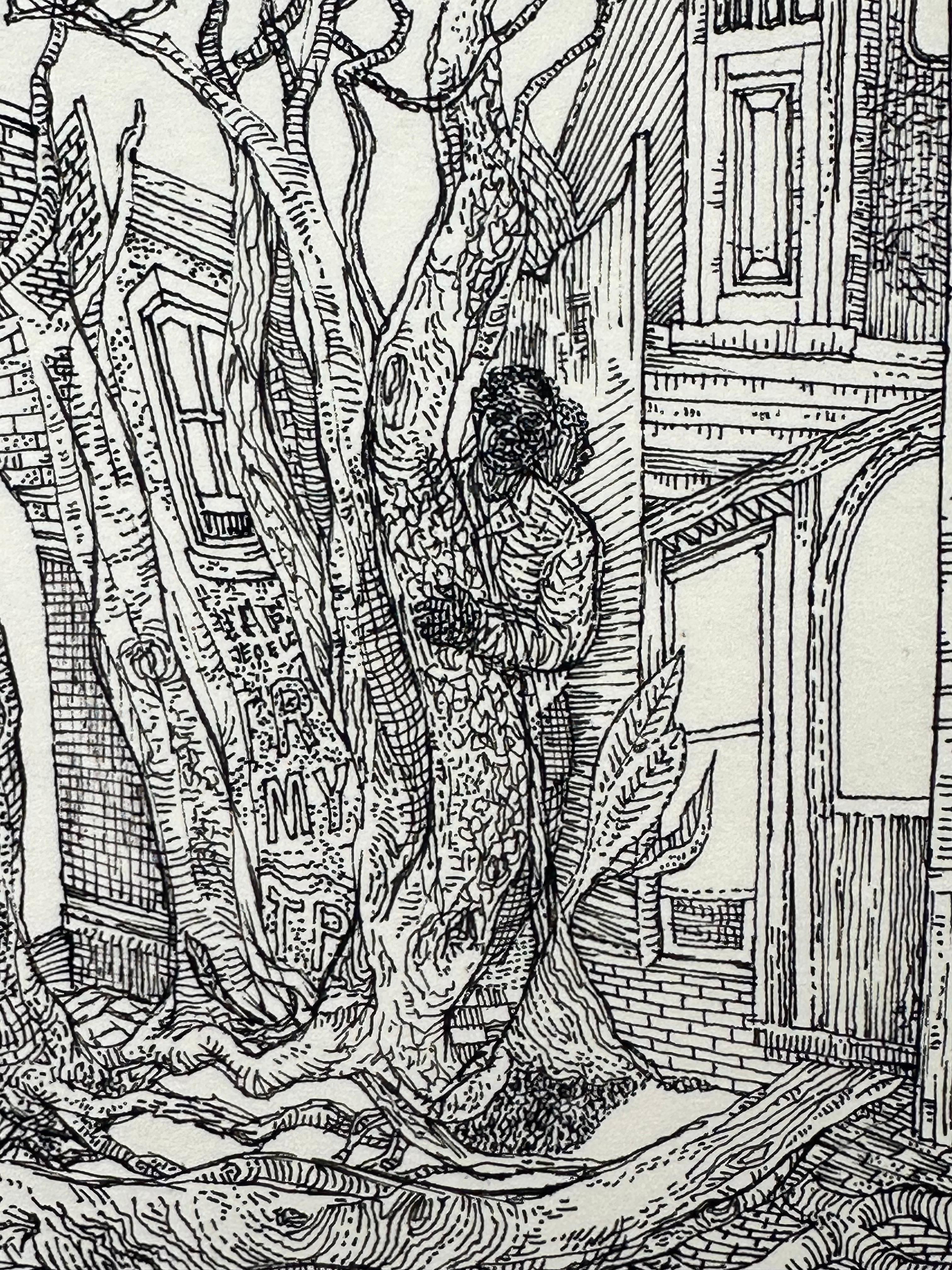 Roland Ayers (1932-2014). 

Retour à la maison, 1971.

Encre sur papier, 4 1/8 × 6 7/8 pouces. 

Signé et daté.

Petite tache de tonalité dans la marge gauche. 



Artiste et éducateur artistique, Roland Ayers est né le 2 juillet 1932, seul enfant
