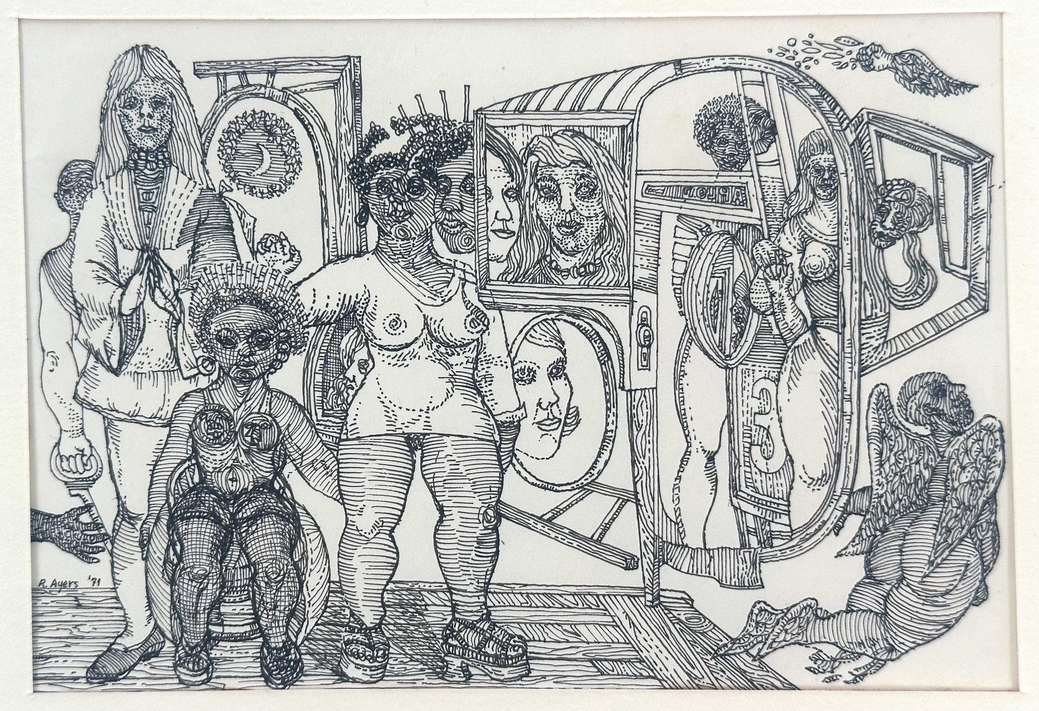 Ahnenverehrung II (Schwarzer surrealistischer Künstler aus Philadelphia)