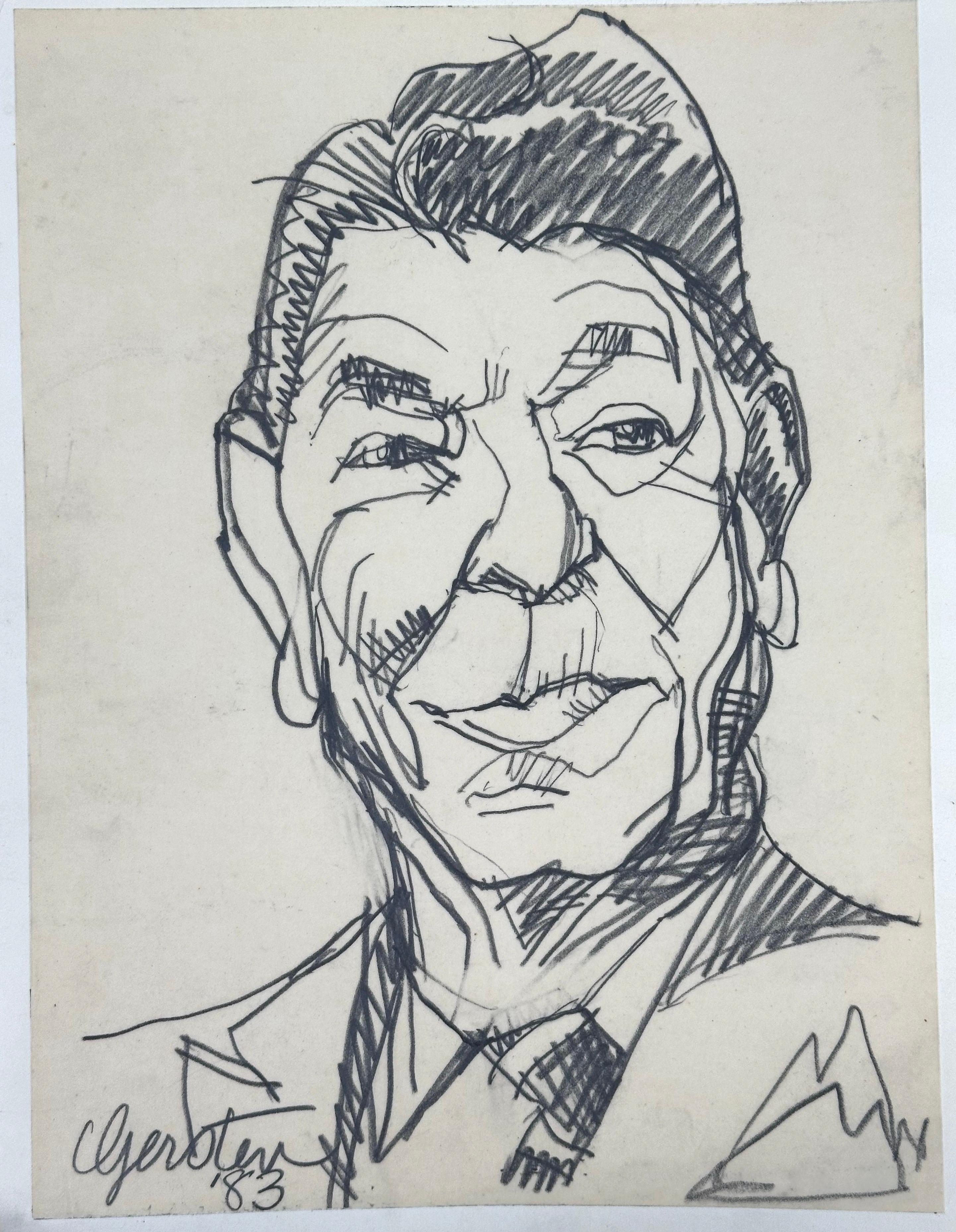 Ronald Reagan Magazine Illustration portrait Drawing