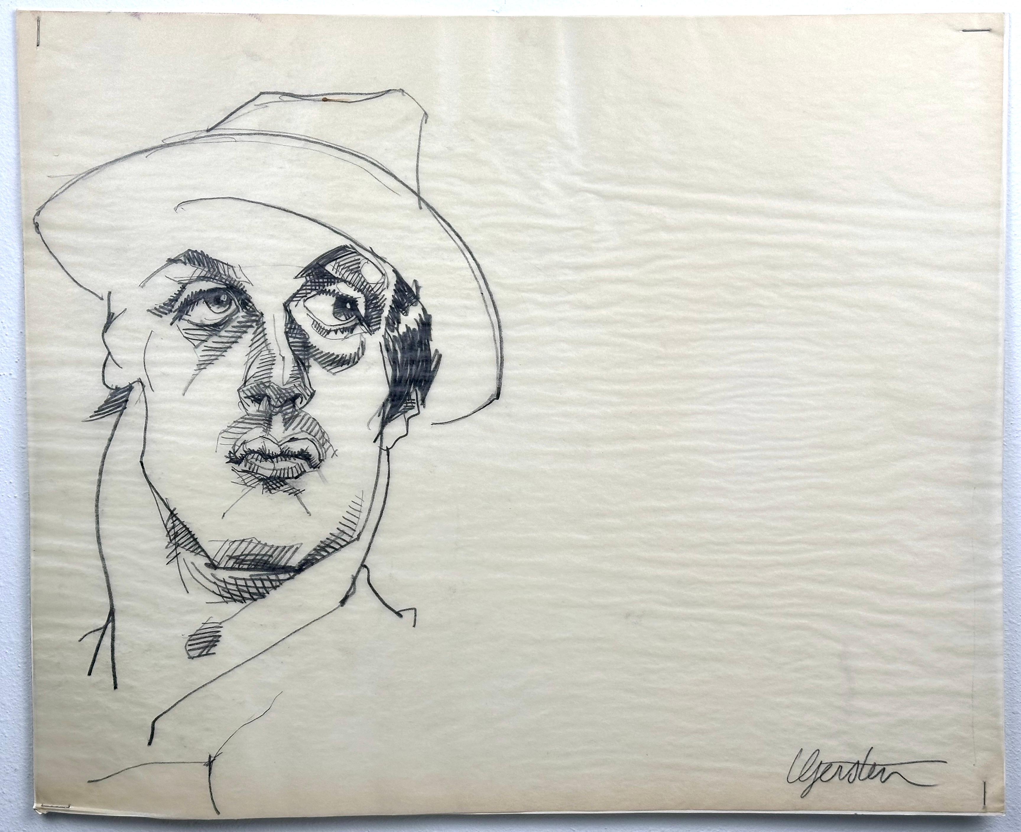 Figurative Art de Gerry Gersten - Sylvester Stallone como Rocky Revista Ilustración retrato Dibujo