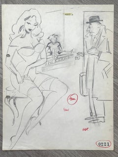 Vintage Humorous Gentleman's Magazine cartoon Cheating Wife