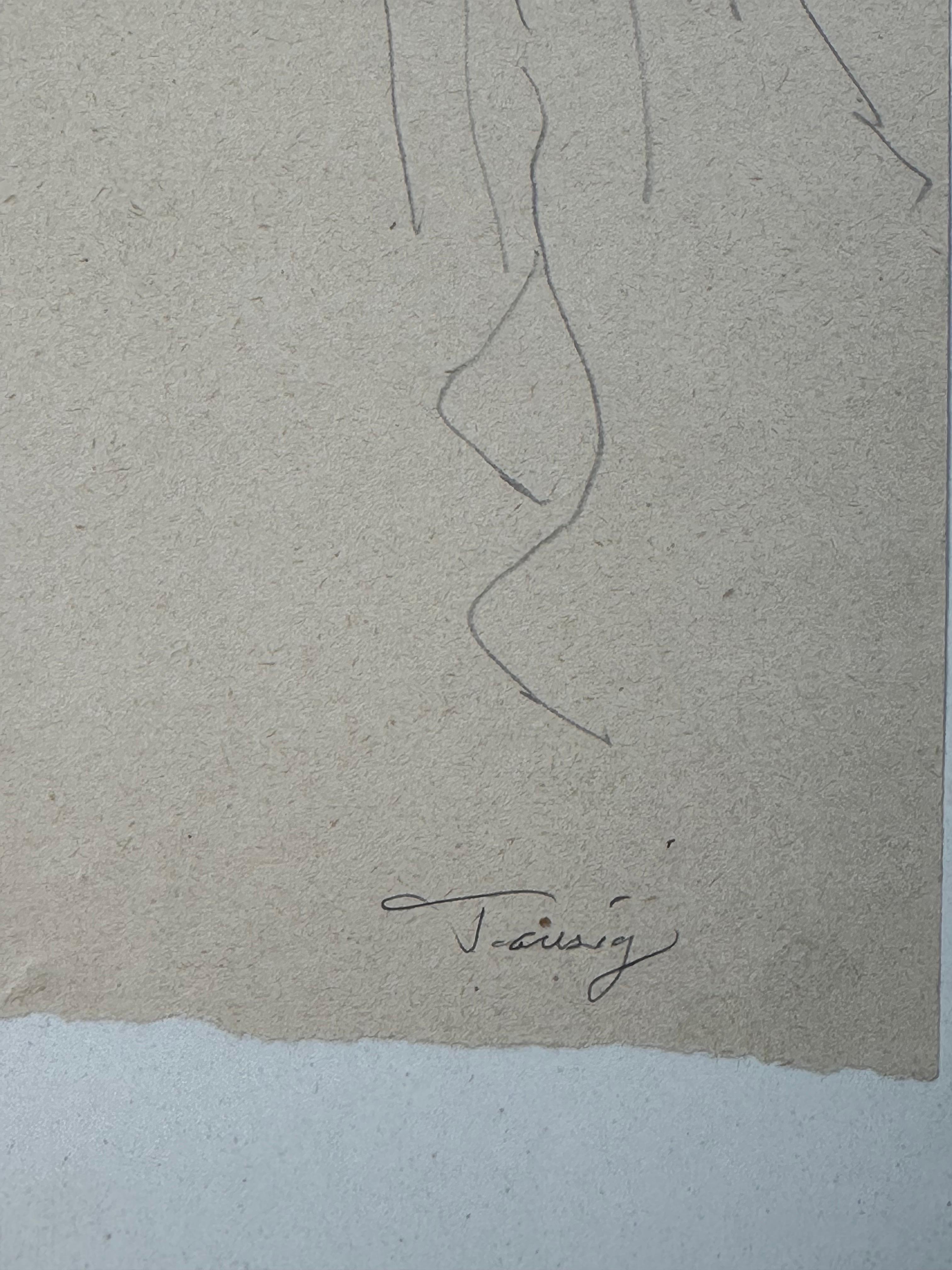 Bedrich Fritta (1906-1944). 

Portrait d'une jeune femme de profil, vers 1930.

Crayon sur une feuille de papier irrégulière de 3,25 x 7 pouces. Monté sur un support mince mesurant 9 x 12 pouces. 

Signé en bas à droite.

Bedřich Fritta (19
