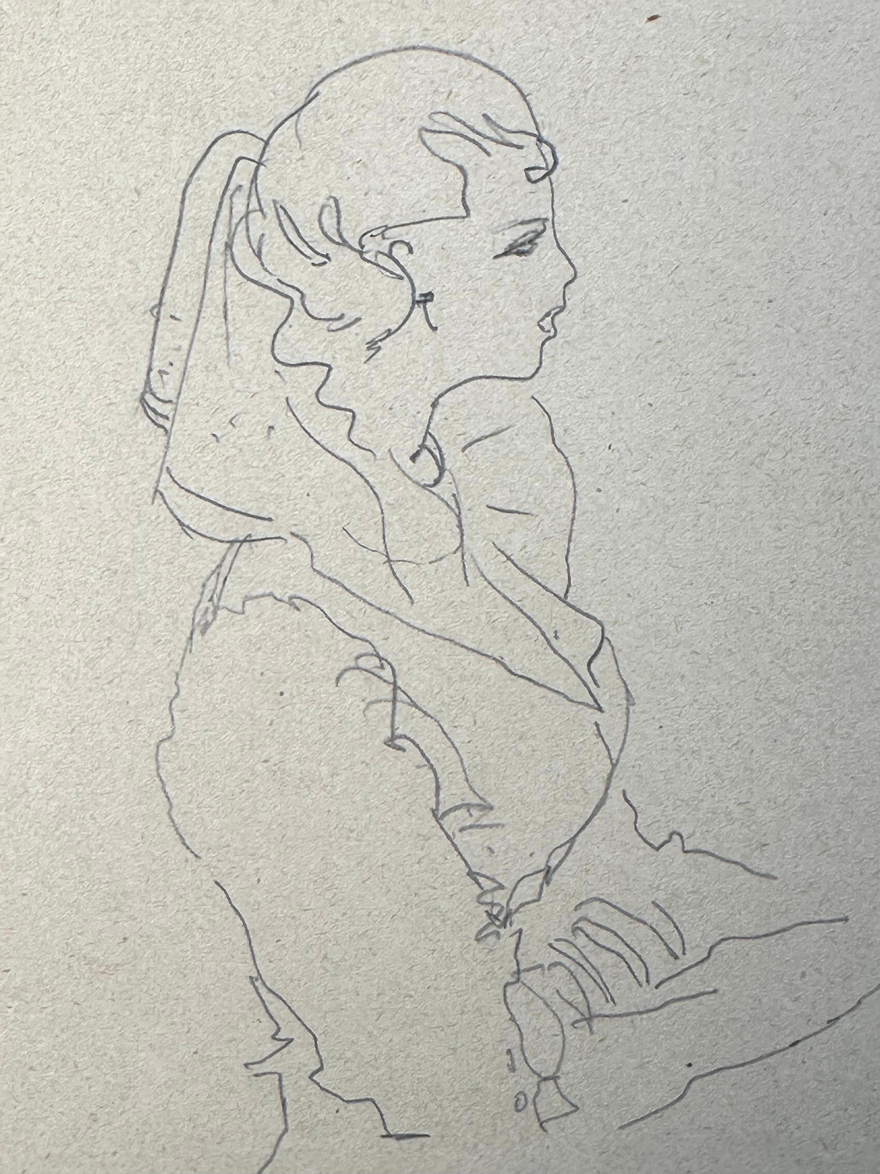 Portrait d'une jeune femme - Art de Bedrich Fritta