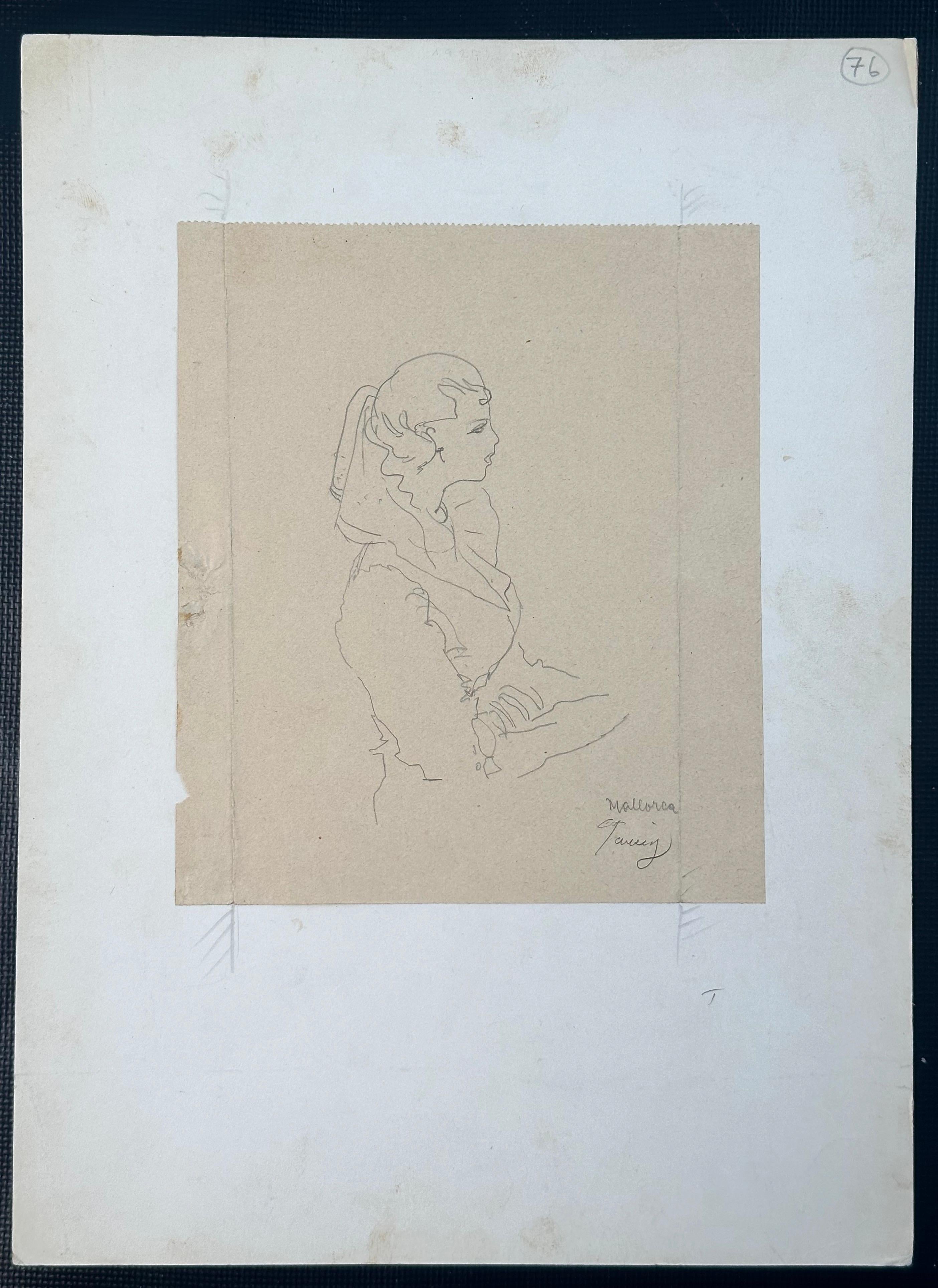 Portrait d'une jeune femme - Art déco Art par Bedrich Fritta