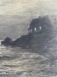 House by the Sea in Moonlight