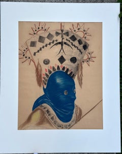 Apache (Image Makers) Native American 1939 Indian Portrait Drawing