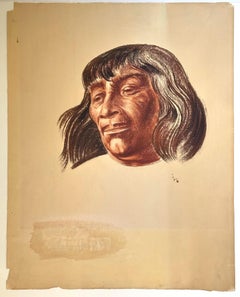 Yuma (Vanished Dreams), Native American 1939 Indian Portrait Drawing