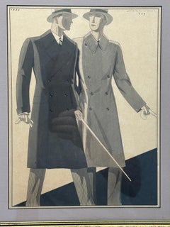 Illustration zur französischen Art-déco-Herrenmode: Oberbekleidung