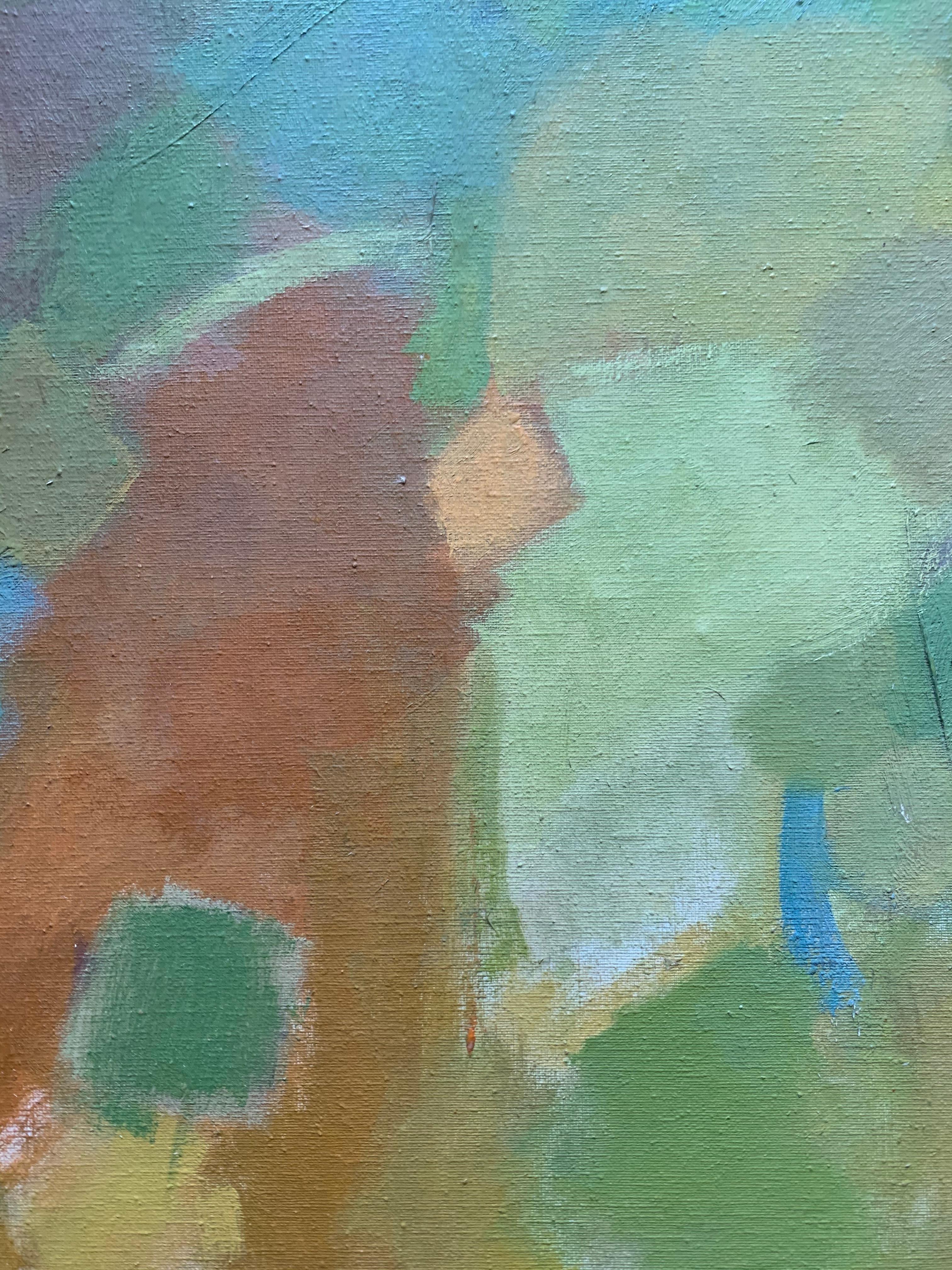 Landscape (abstract expressionist mid-century landscape) - Brown Landscape Painting by Judith Ingram 