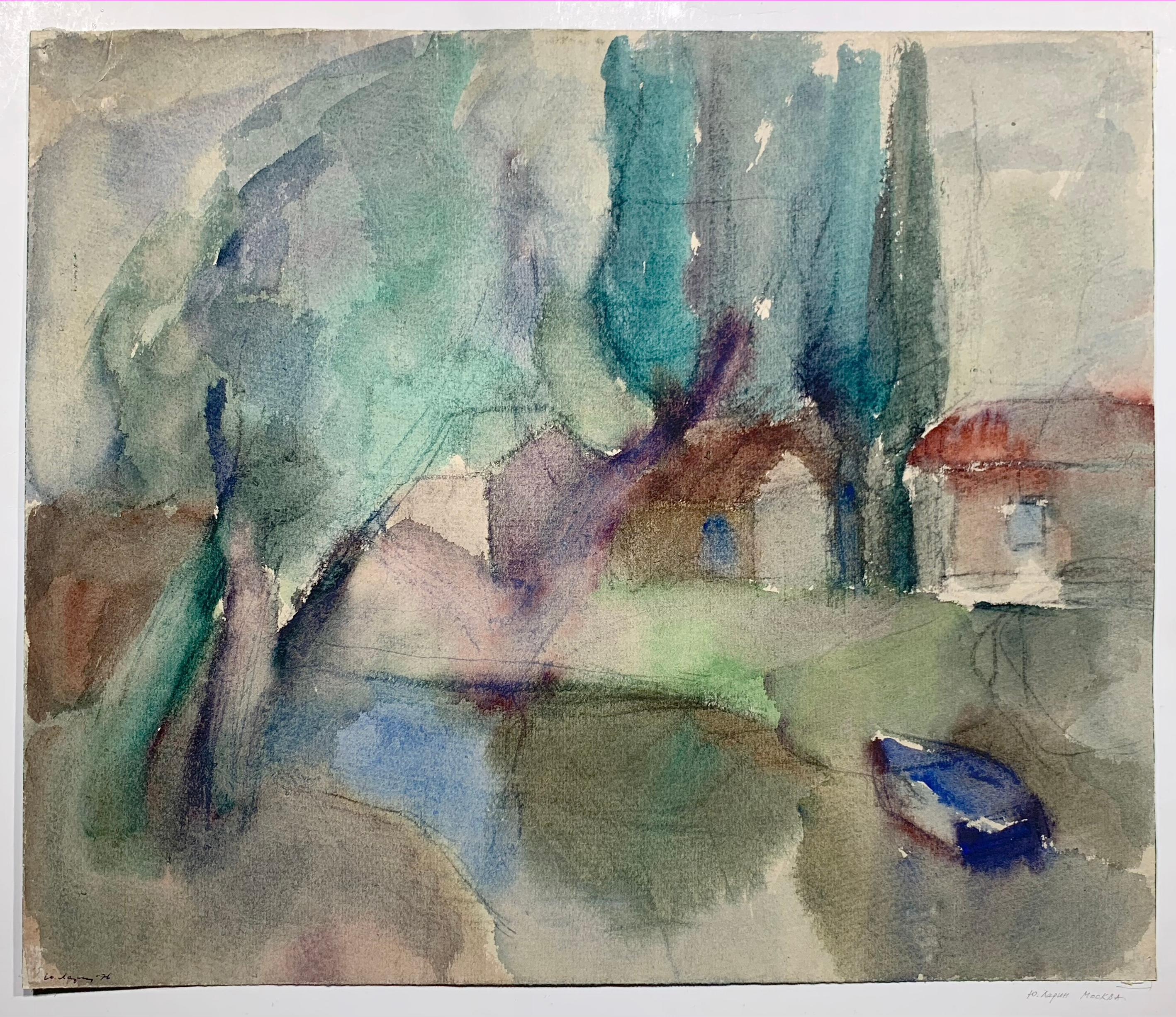 Landscape Painting di Yuri Larin  - Paesaggio russo (pittura astratta)