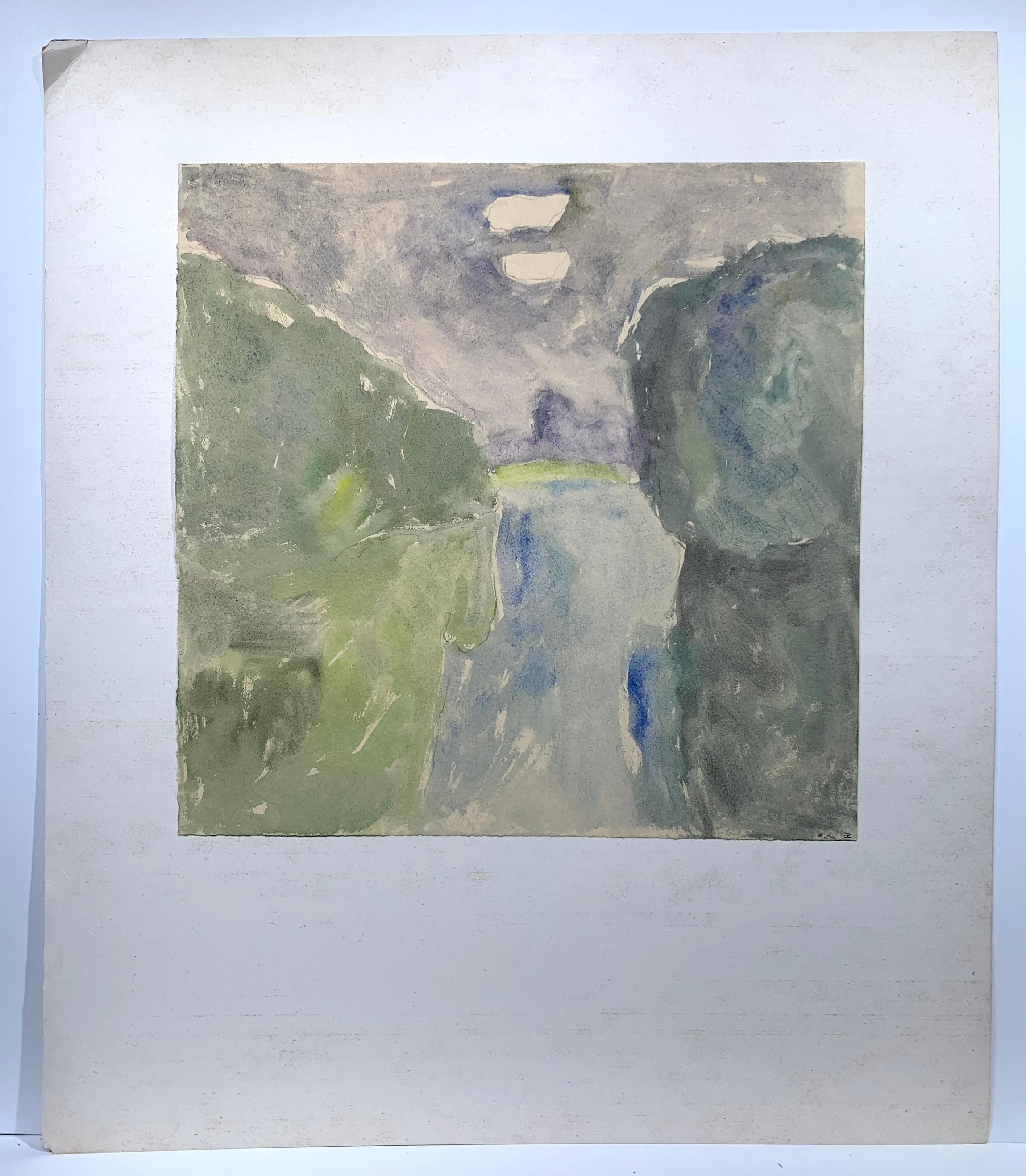 Paesaggio russo (pittura astratta) - Painting di Yuri Larin 