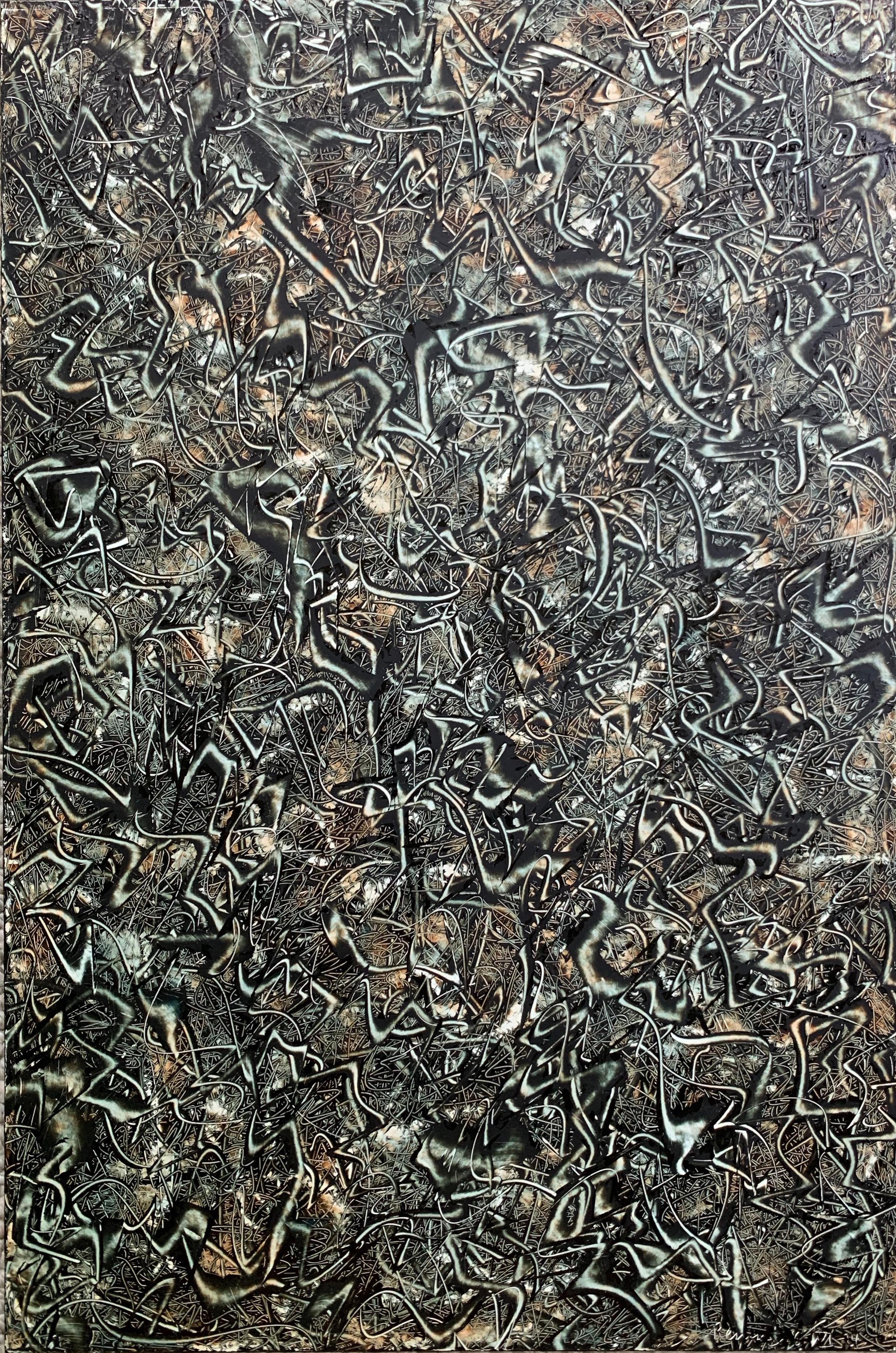 Edward Renouf Abstract Painting – Abstraktes expressionistisches Gemälde ohne Titel (ER49)