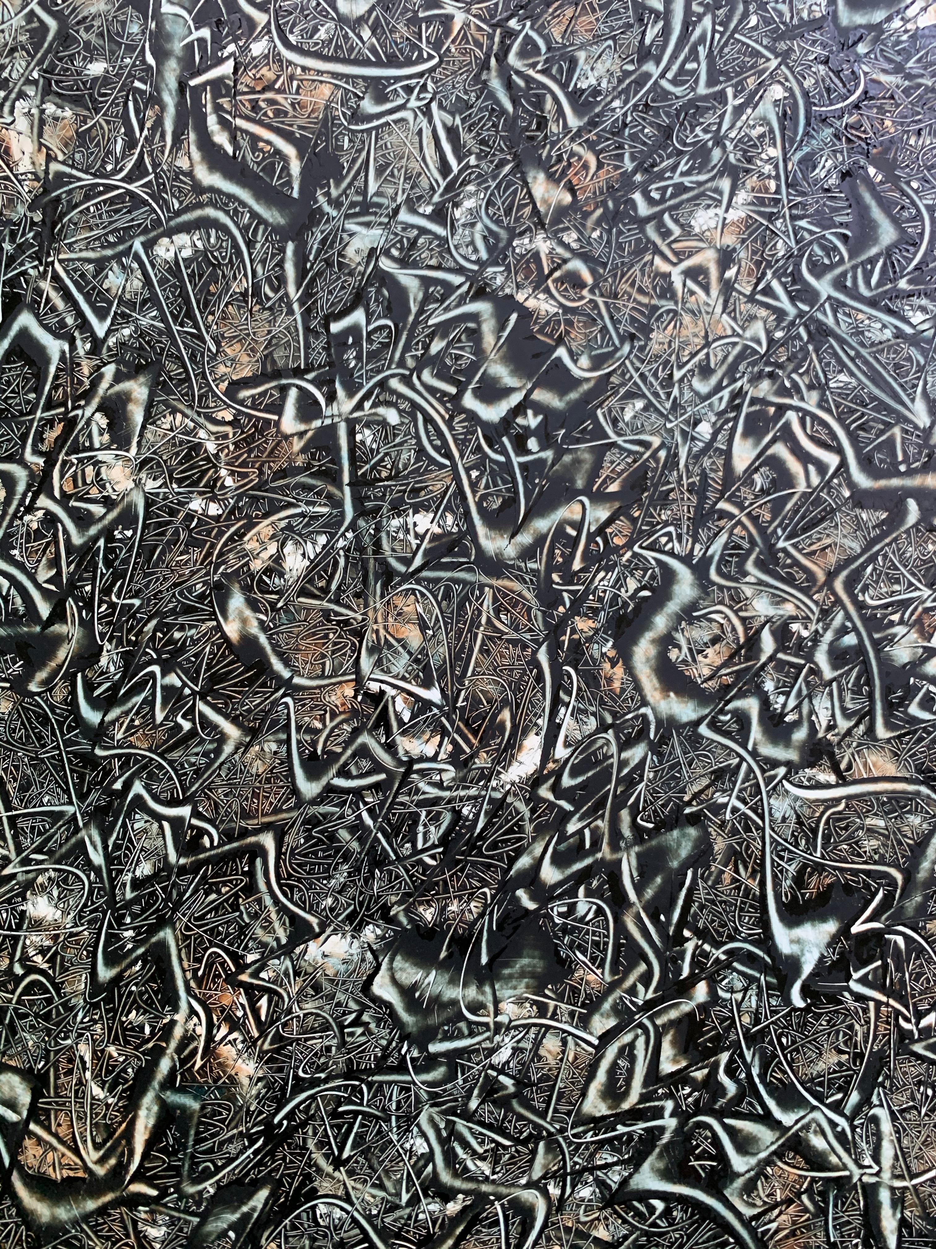 Abstraktes expressionistisches Gemälde ohne Titel (ER49) – Painting von Edward Renouf
