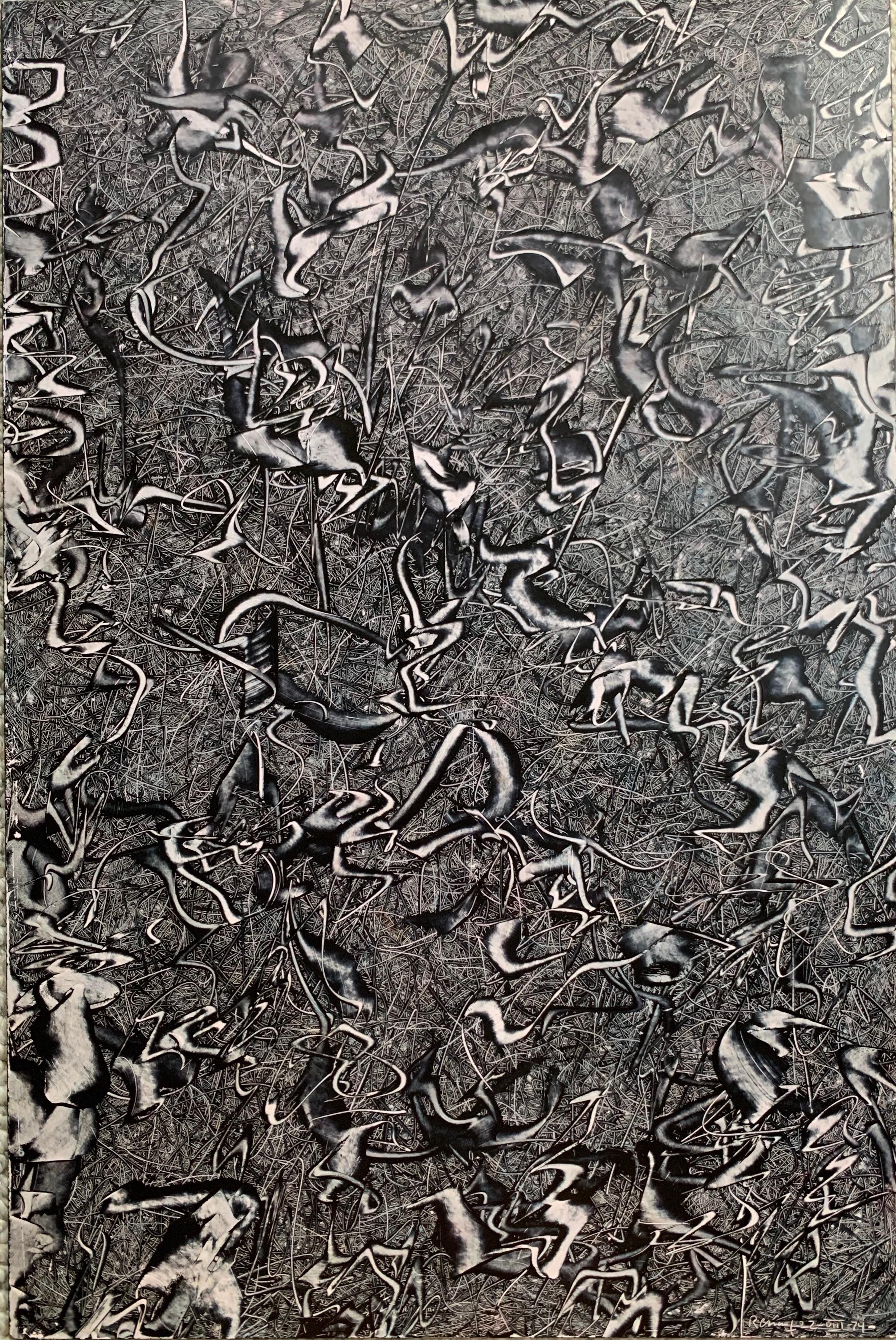 Abstract Painting di Edward Renouf - Senza titolo (ER51) Pittura espressionista astratta