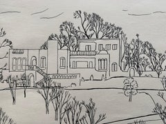 Dessin de paysage urbain de Cincinnati Ohio de l'époque WPA