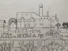 Dessin de paysage urbain de Cincinnati Ohio de l'époque WPA