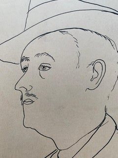 Portrait d'un homme dessin époque WPA