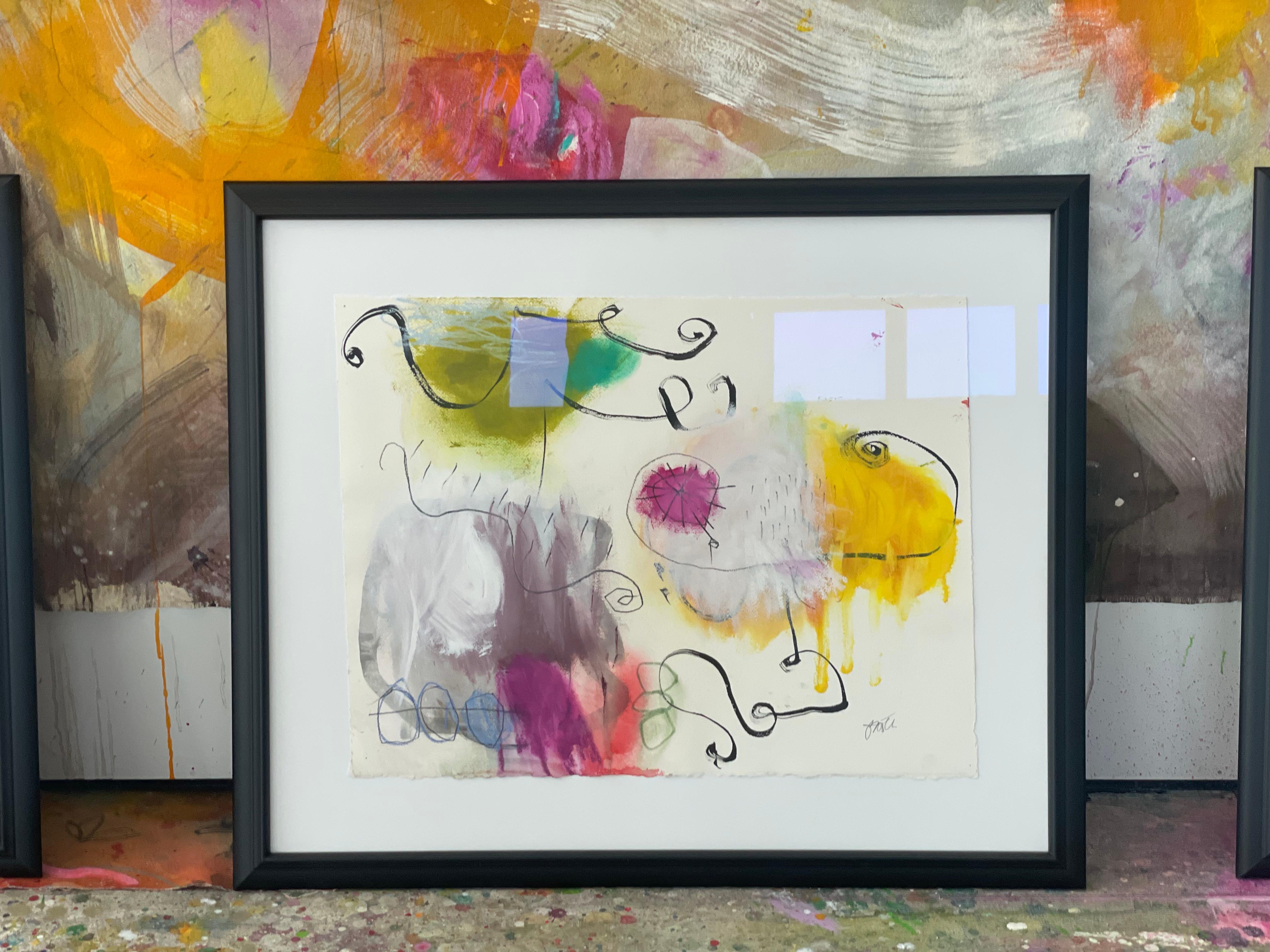 Dessin abstrait de l'artiste Jane Booth « Rhythm and Form - Oehlen » en vente 1
