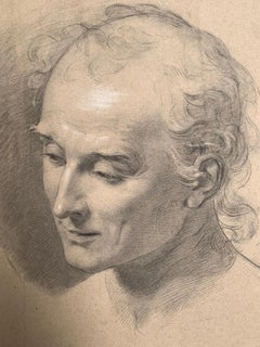 Academic Drawing Study For A Character's Head. XIX Century.