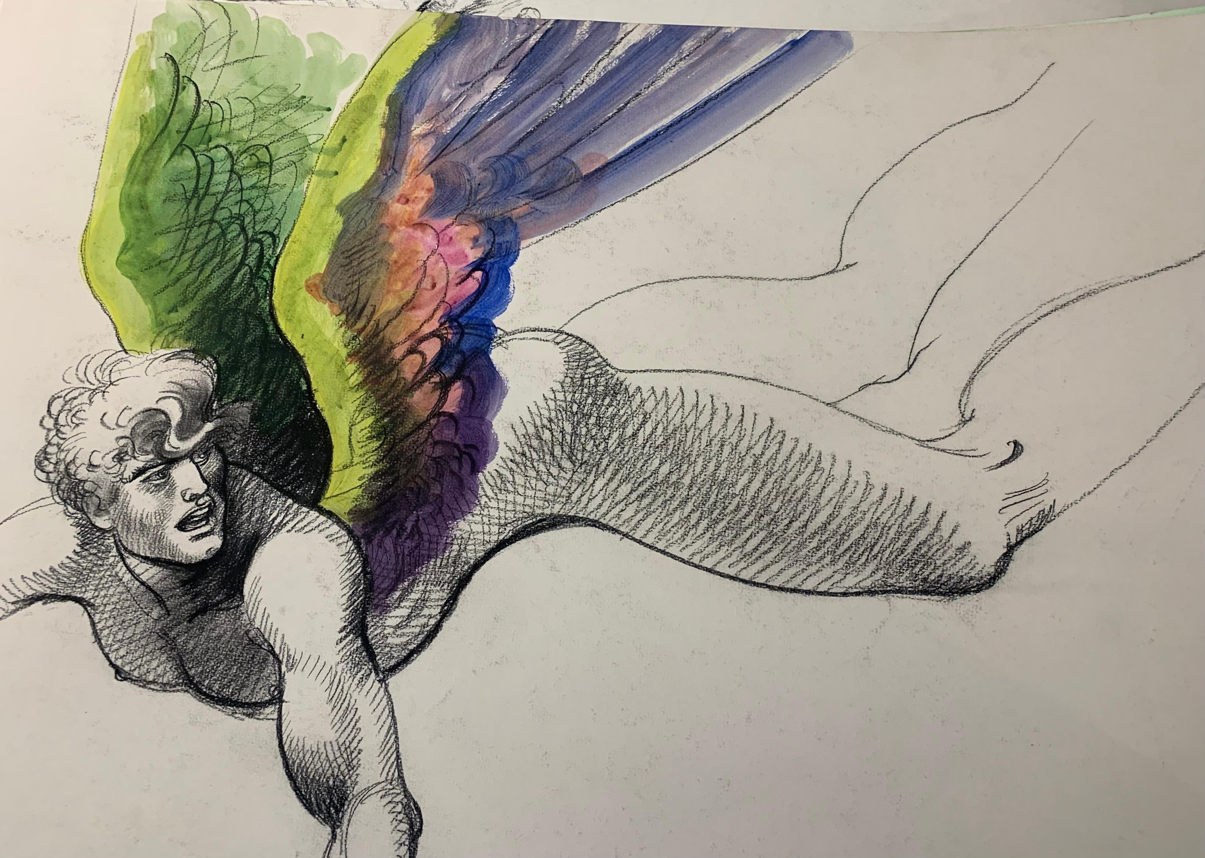 Rainbow Angel. Sketches From The Angelesque Series By Marco Silombria. Year 1986 For Sale 1