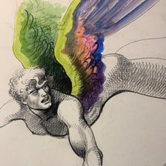 Rainbow Angel. Sketches From The Angelesque Series By Marco Silombria. Year 1986