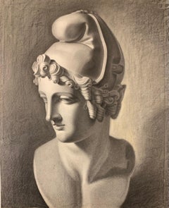Antique Academic Study of the Head of Paris by Canova (Gypsoteca plaster copy)