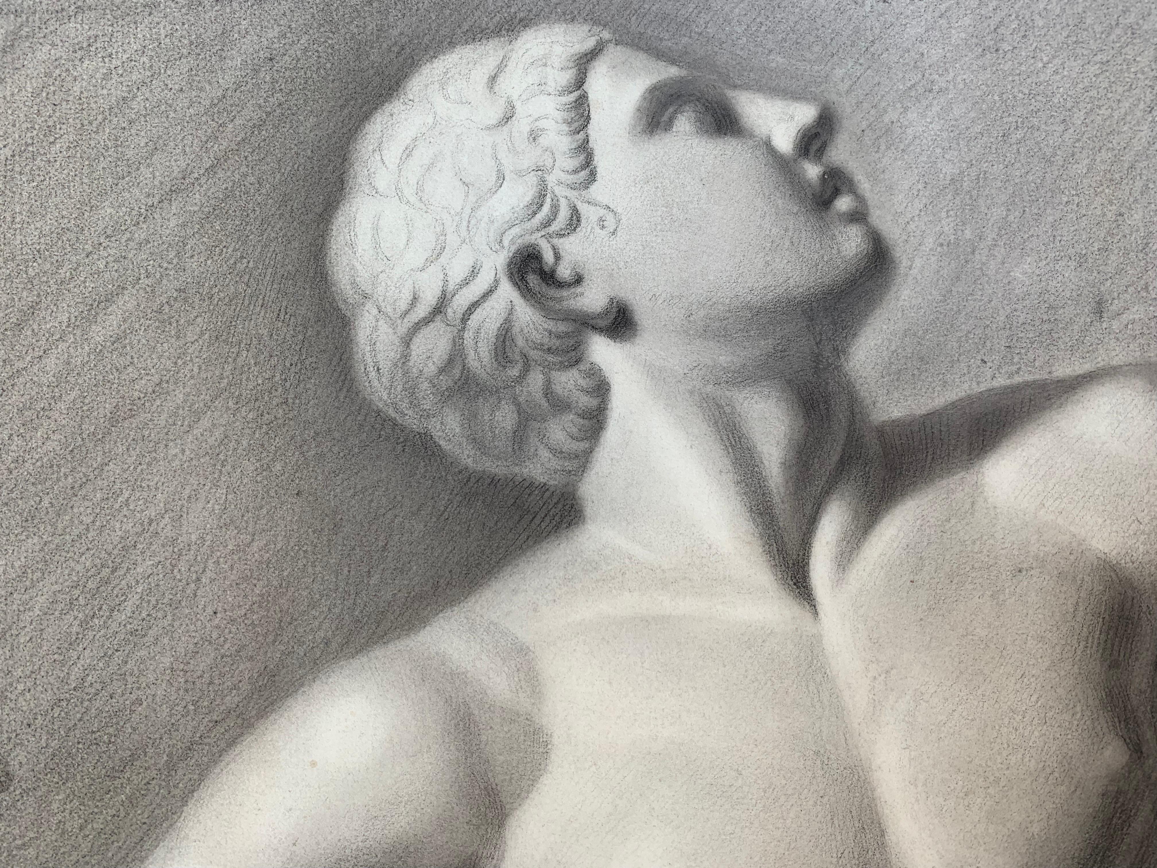Un hijo de Niobe. Dibujo académico italiano. Siglo XIX. 5
