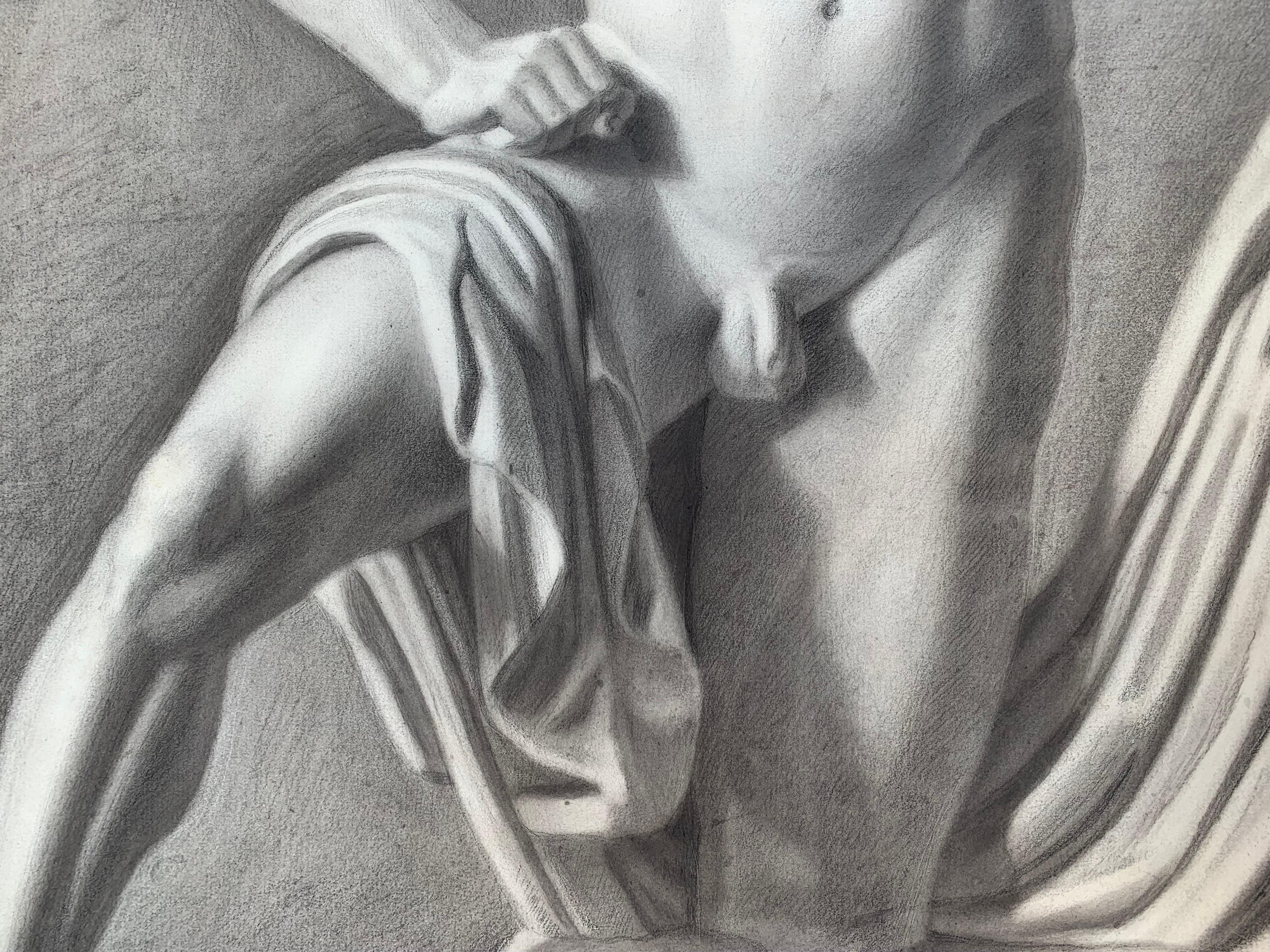 Un hijo de Niobe. Dibujo académico italiano. Siglo XIX. 11
